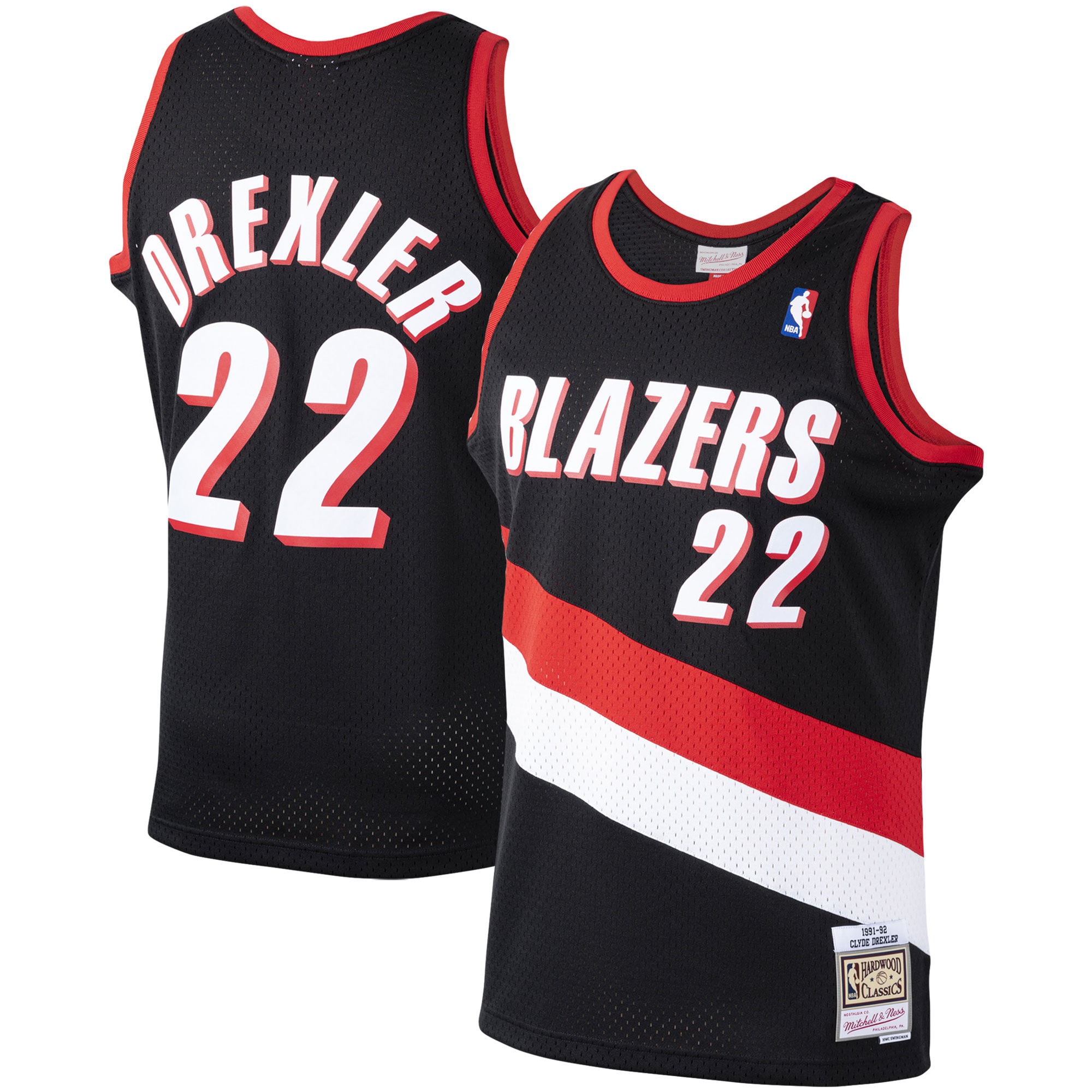 Clyde Drexler Portland Trail Blazers Mitchell & Ness Hardwood Classics Swingman Jersey - Black