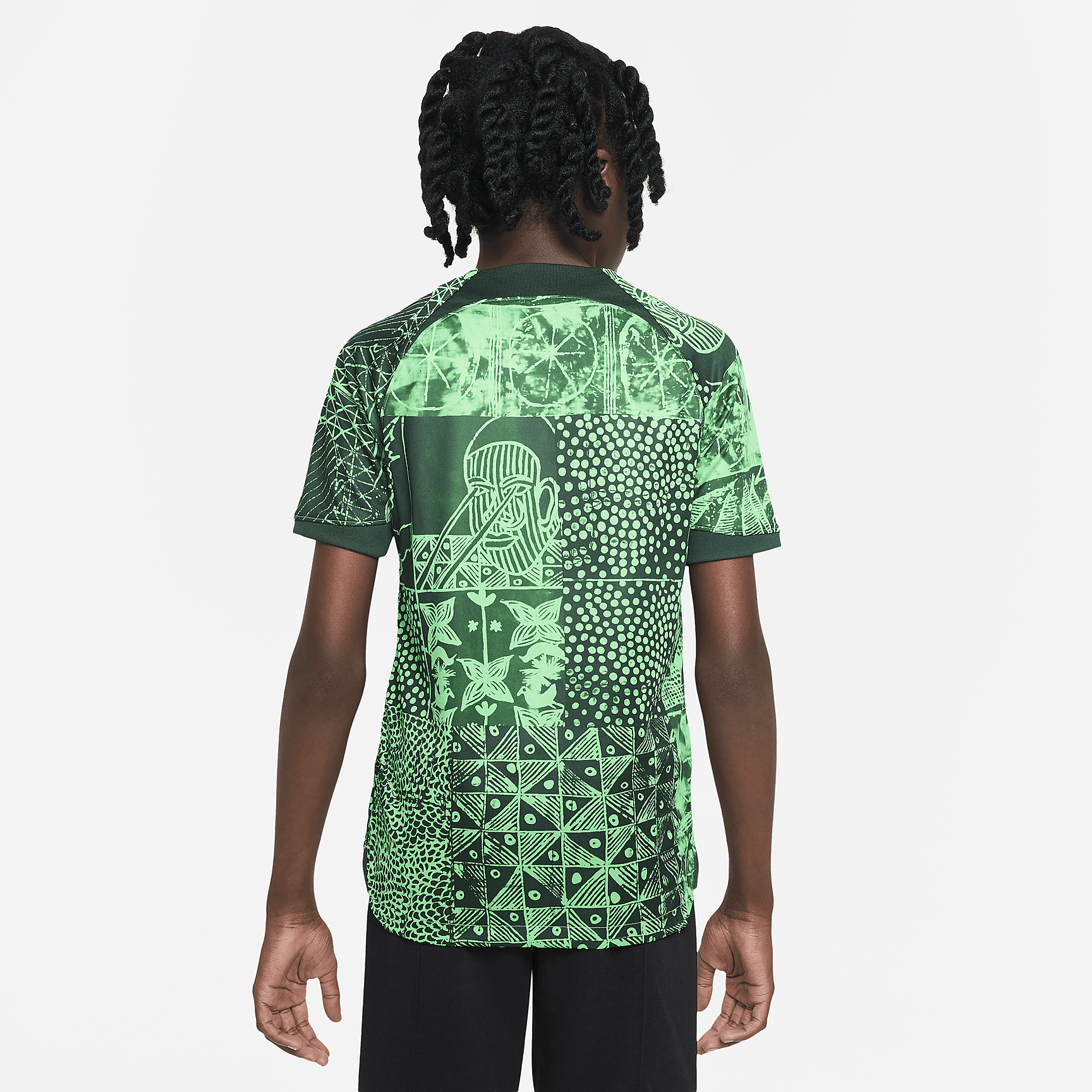 Nigeria 2022/23 Stadium Home Big Kids' Nike Dri-FIT Soccer Jersey - Green Spark/Pine Green/Black/White