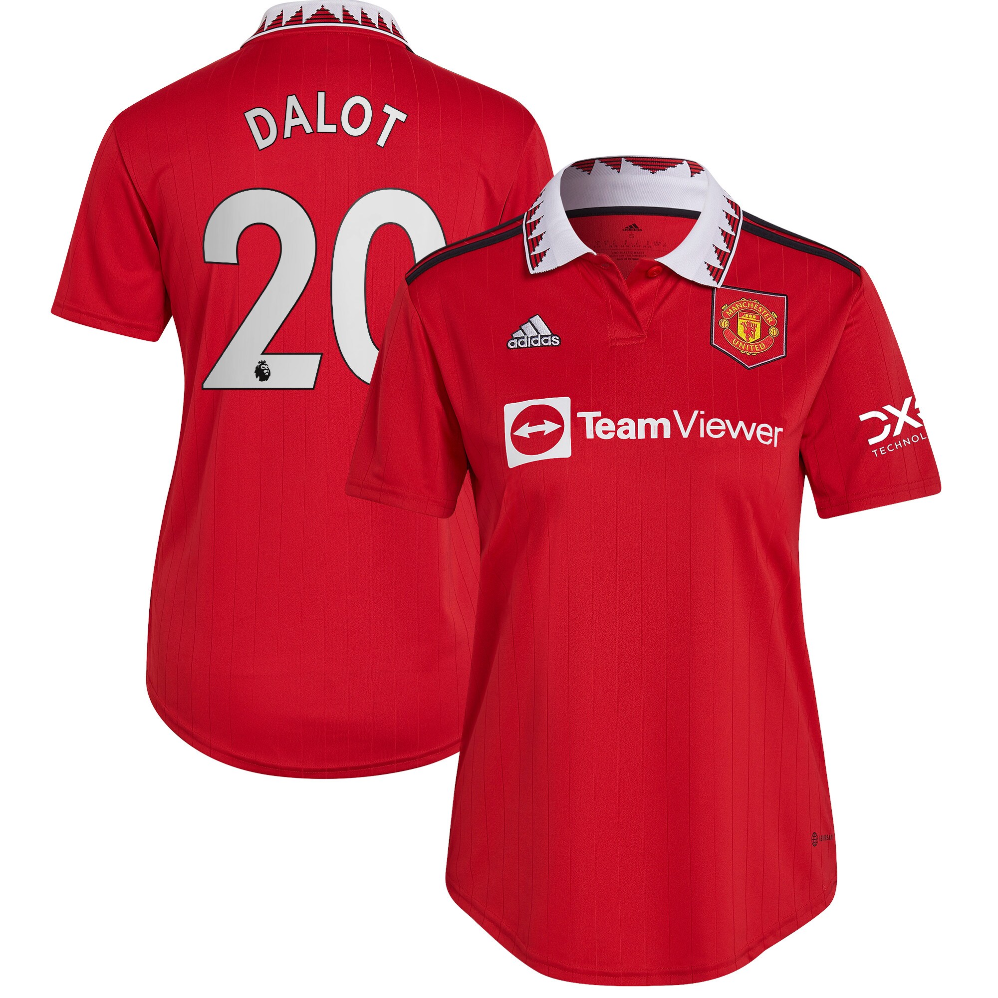 Diogo Dalot Manchester United adidas Women's 2022/23 Home Replica Player Jersey - Red