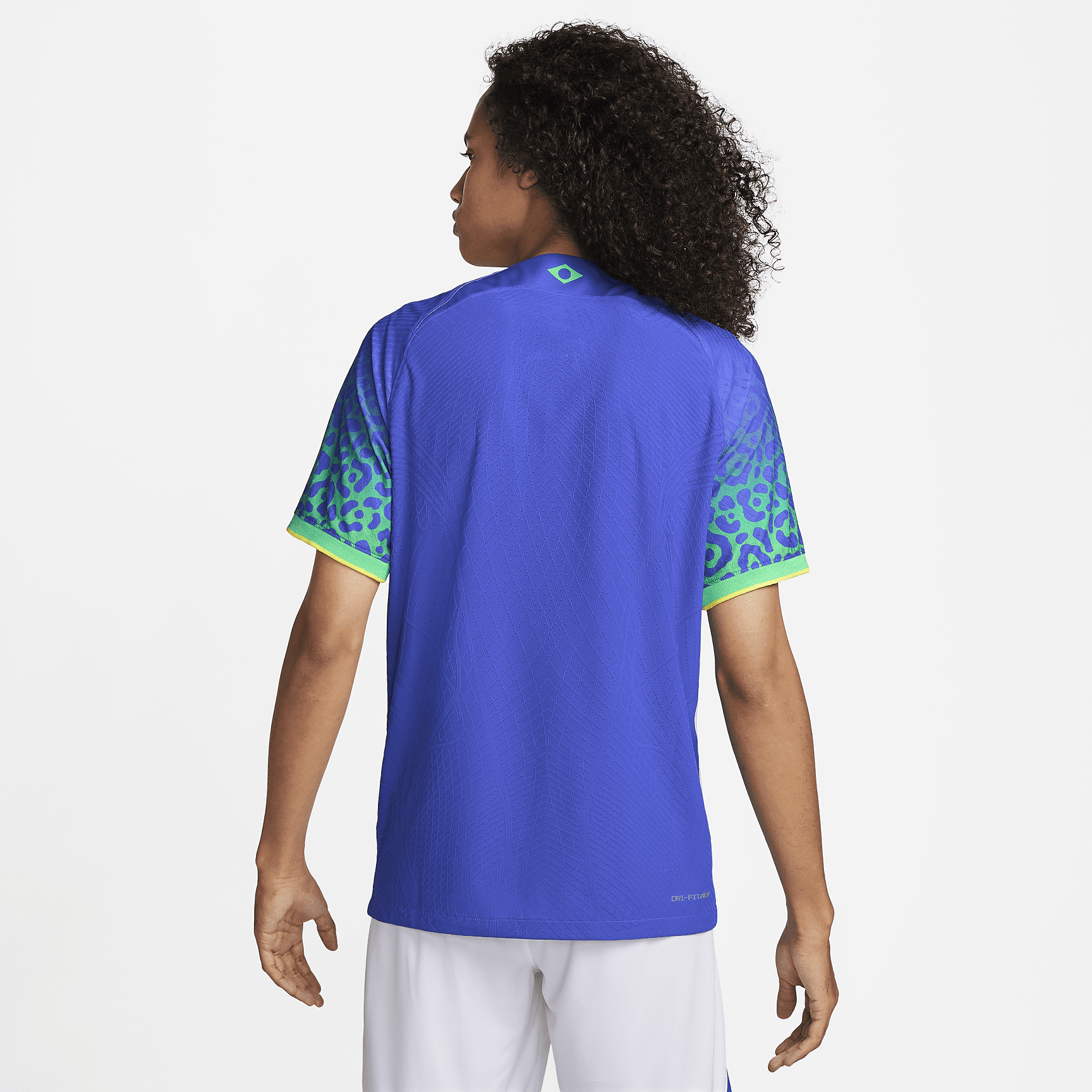 Brazil 2022/23 Match Away Men's Nike Dri-FIT ADV Soccer Jersey - Paramount Blue/Green Spark/Dynamic Yellow/Green Spark