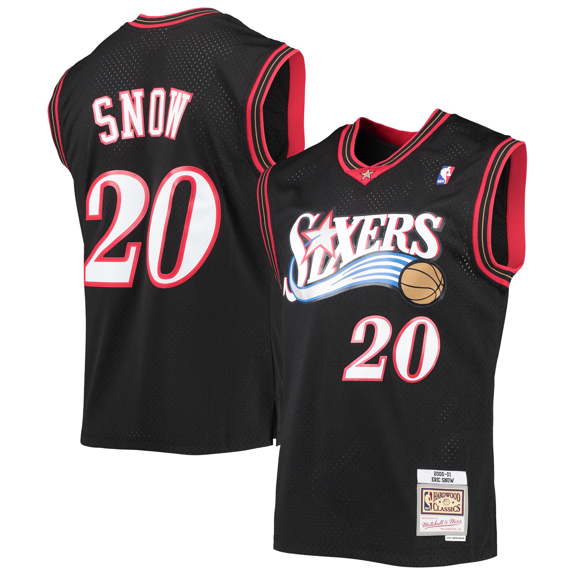 Eric Snow Philadelphia 76ers Mitchell & Ness Hardwood Classics Swingman Jersey - Black