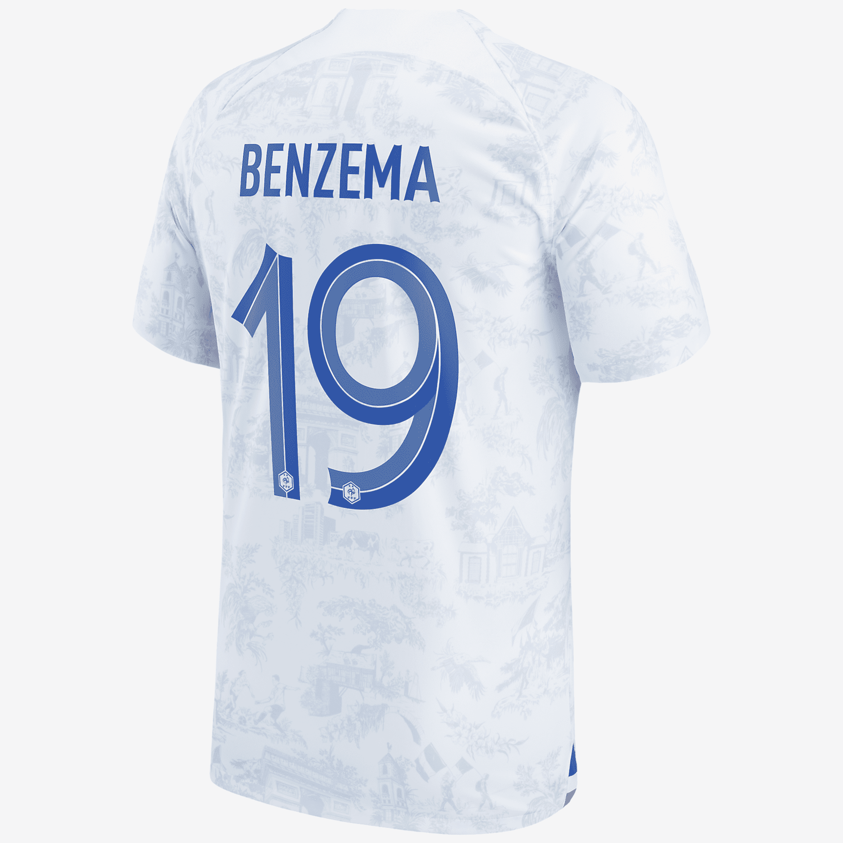 France National Team 2022/23 Stadium Away (Karim Benzema) Men's Nike Dri-FIT Soccer Jersey - White