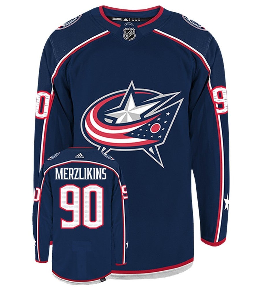 Elvis Merzlikins Columbus Blue Jackets  Adidas Primegreen Authentic NHL Hockey Jersey