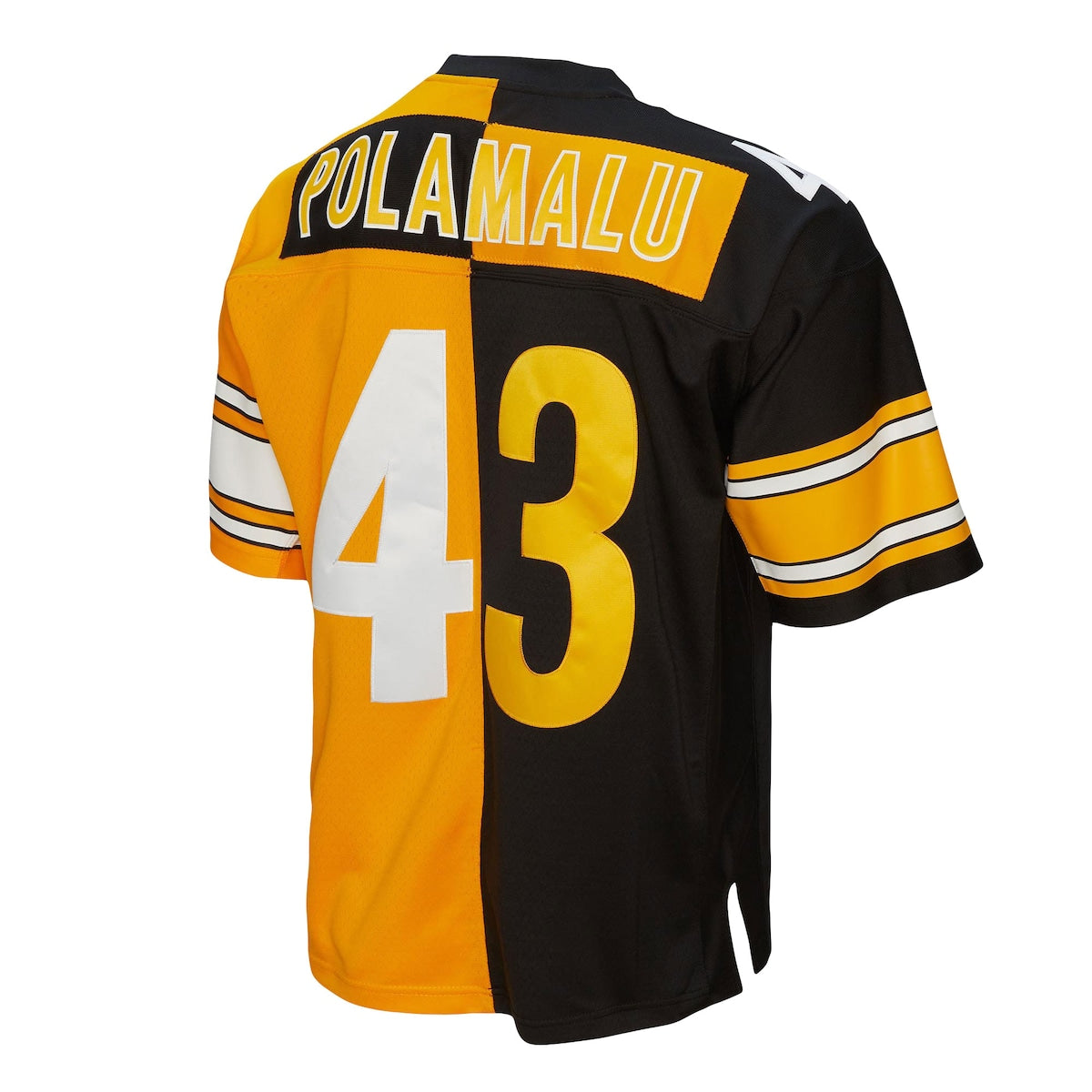 Men's Troy Polamalu Mitchell & Ness Steelers 2005 Split Legacy Replica Jersey - Black