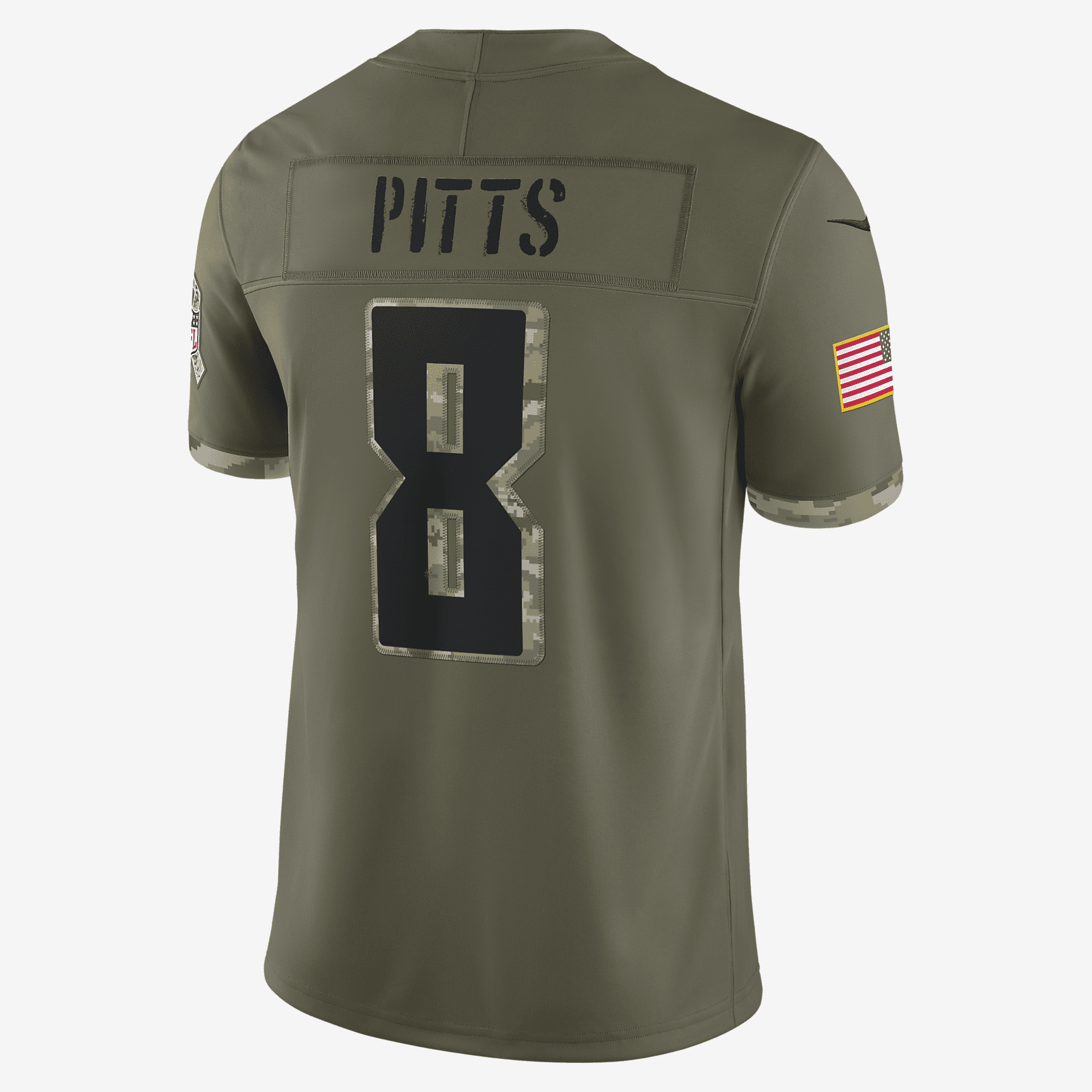 NFL Atlanta Falcons Salute to Service (Kyle Pitts) Men's Limited Football Jersey - Olive