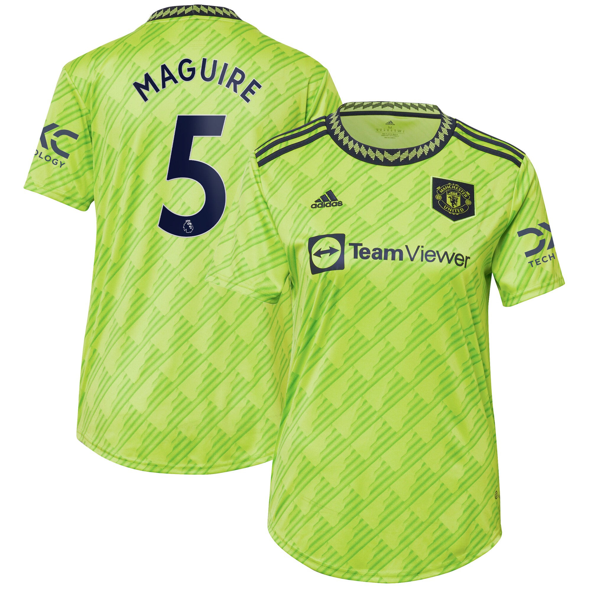 Harry Maguire Manchester United adidas Women's 2022/23 Third Replica Player Jersey - Neon Green