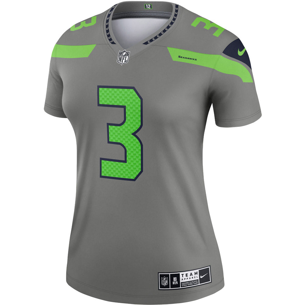 Women's Seattle Seahawks Russell Wilson Inverted Legend Jersey Gray
