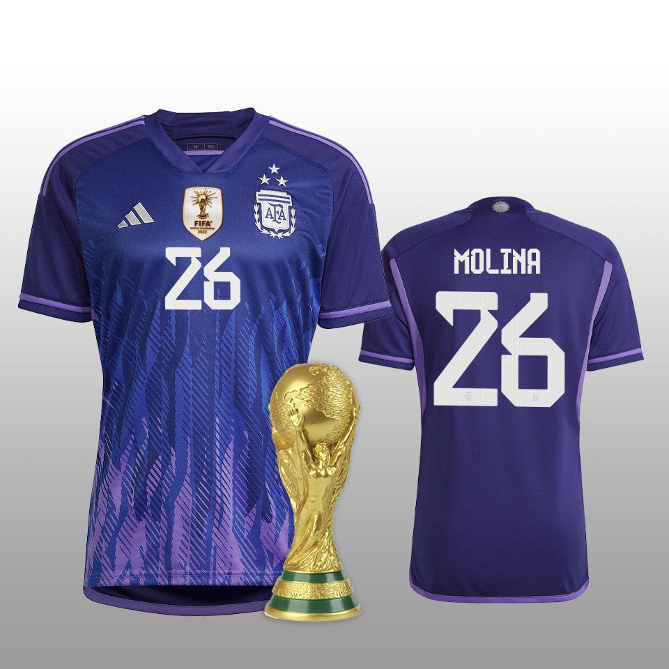 Argentina Nahuel Molina Away Jersey 2022 World Cup Kit