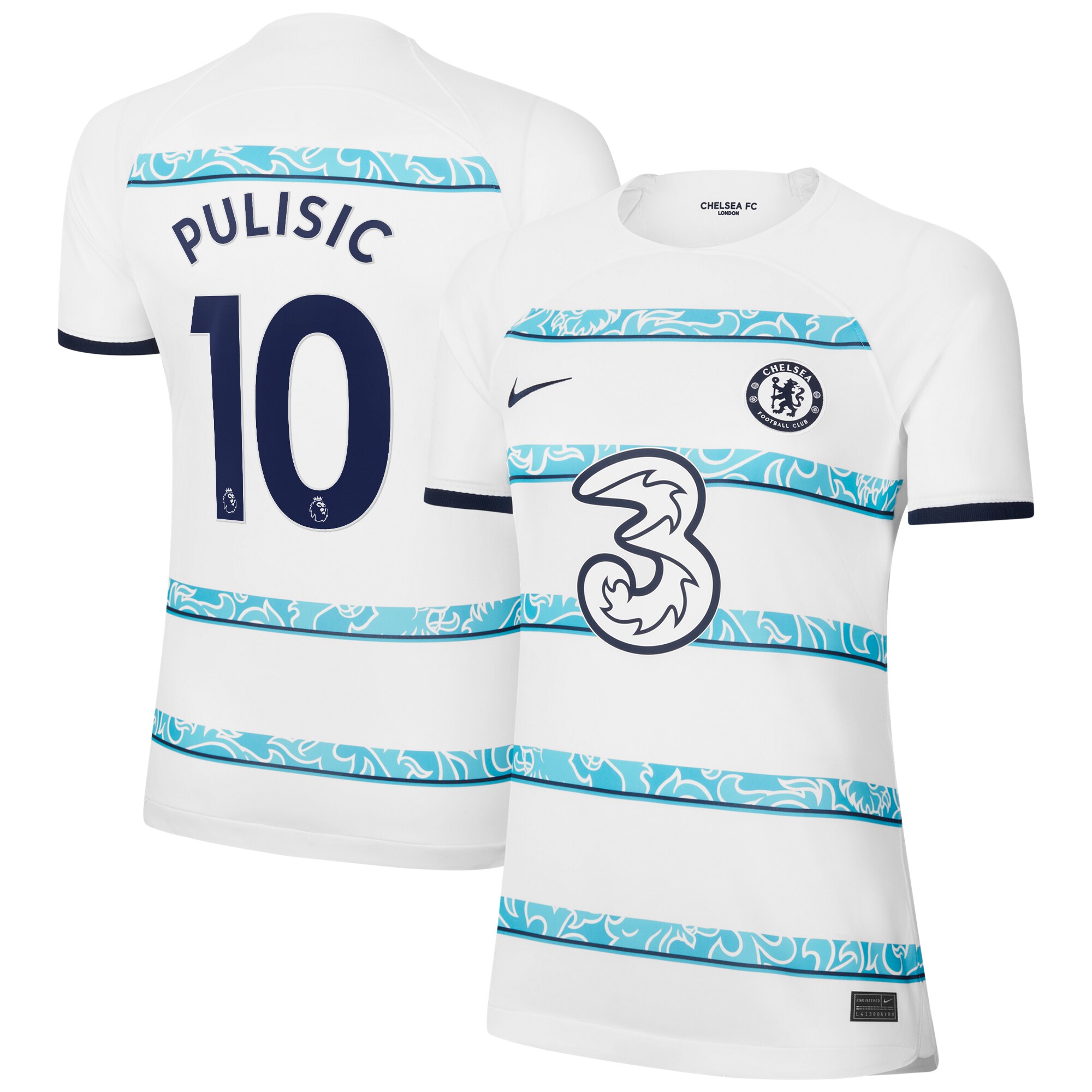 Christian Pulisic Chelsea Nike Women's 2022/23 Away Breathe Stadium Replica Player Jersey - White