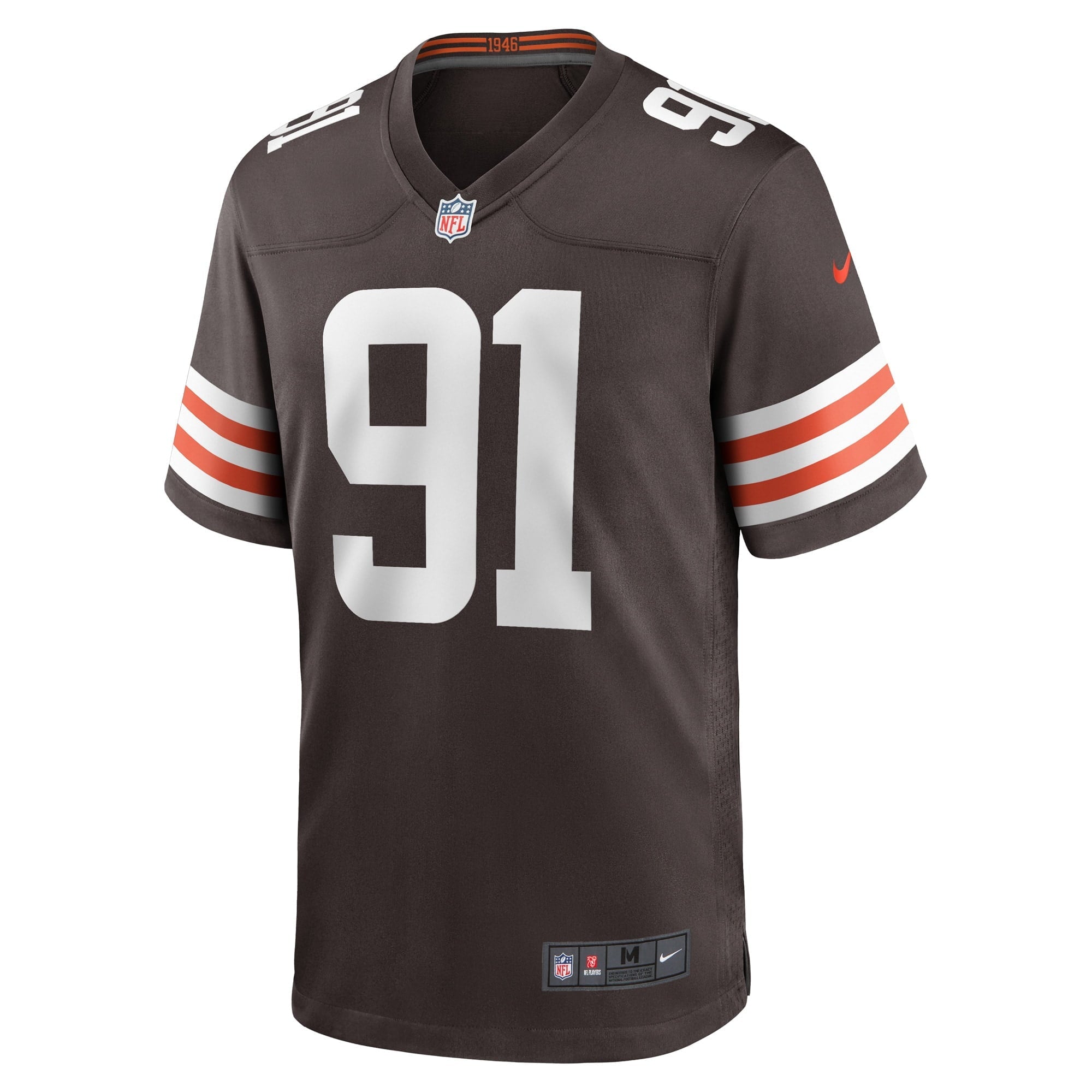 Men's Nike Stephen Weatherly Brown Cleveland Browns Game Player Jersey