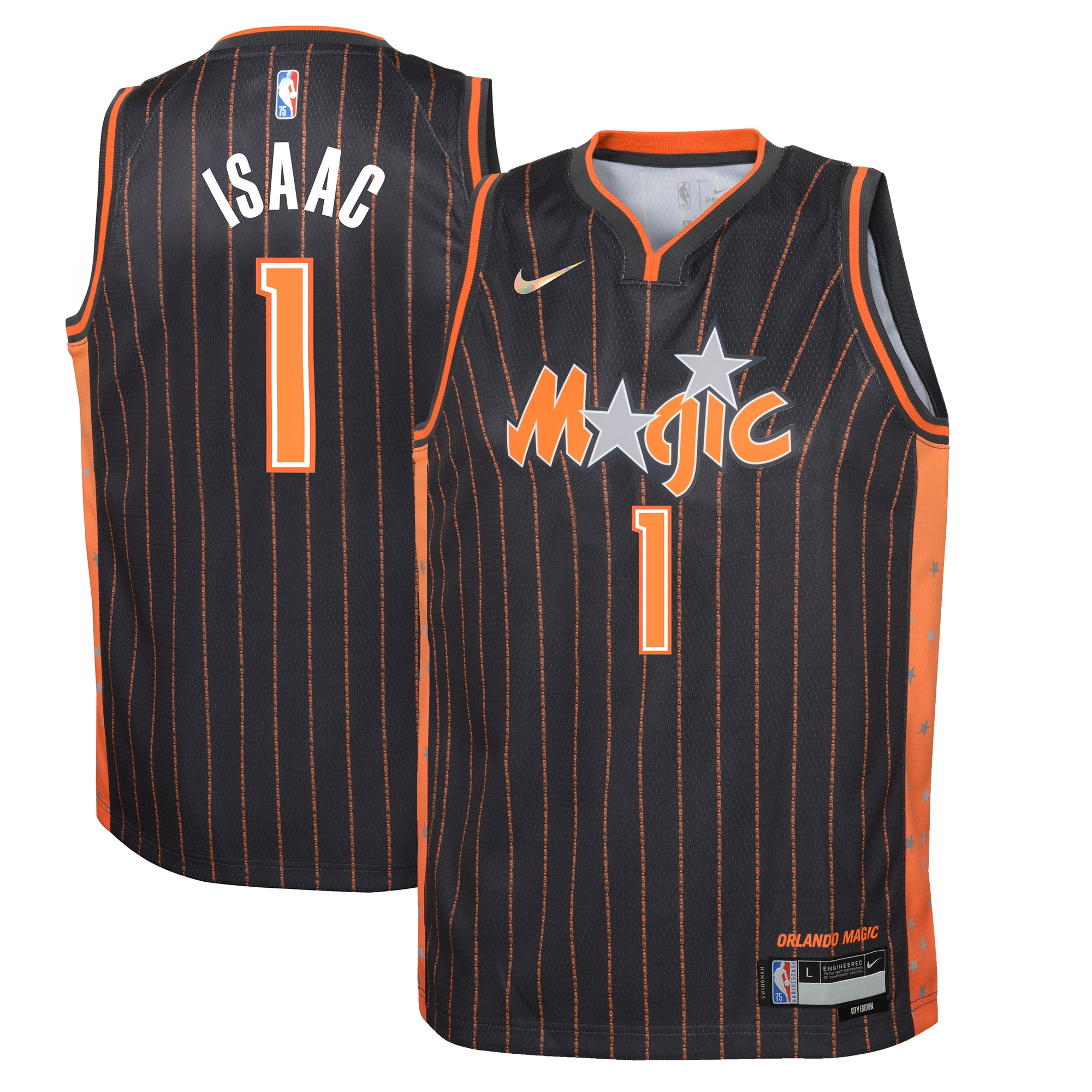 Jonathan Isaac Orlando Magic Nike Youth 2021/22 Swingman Jersey - City Edition - Anthracite