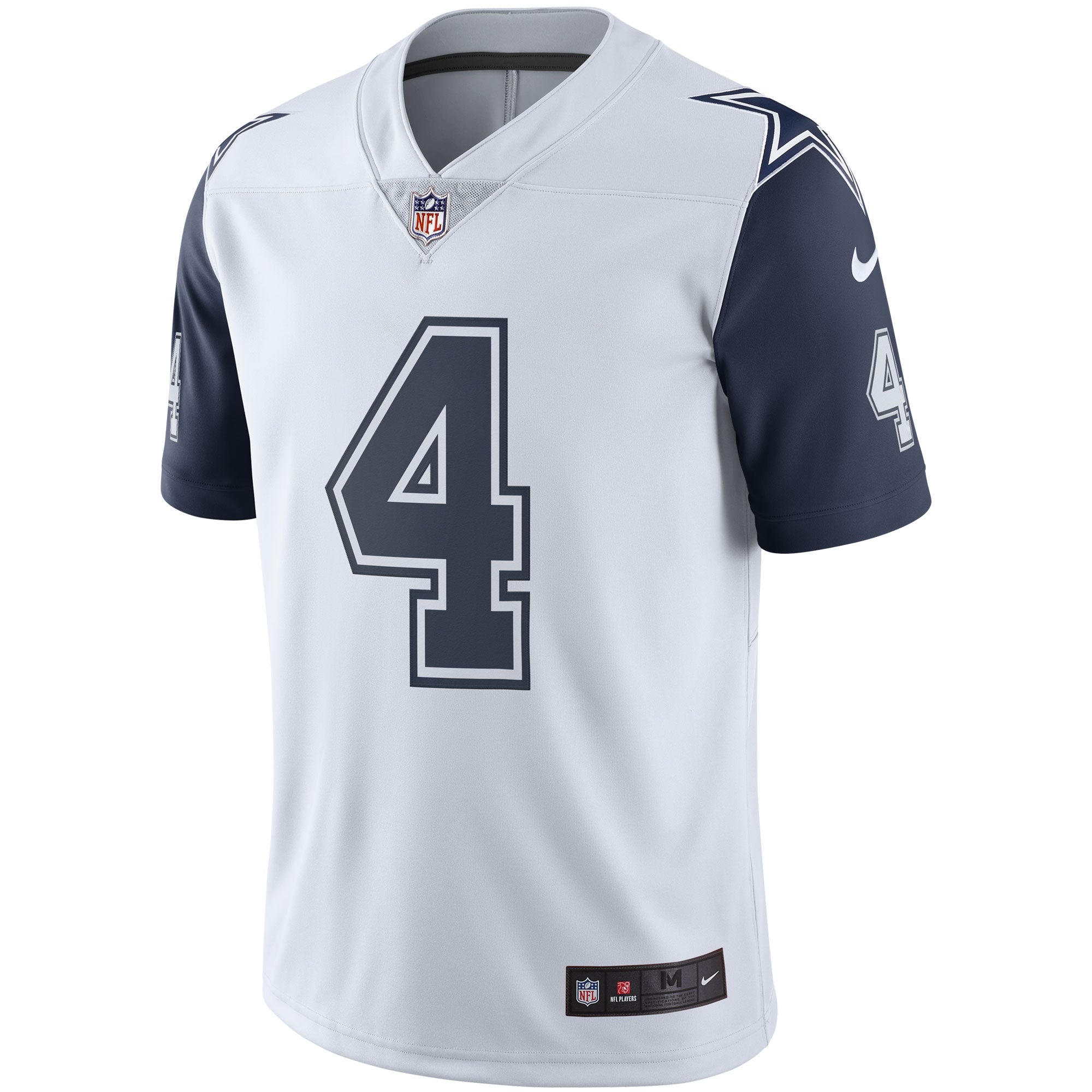 Men's Nike Dak Prescott Dallas Cowboys White Color Rush Vapor Limited Jersey