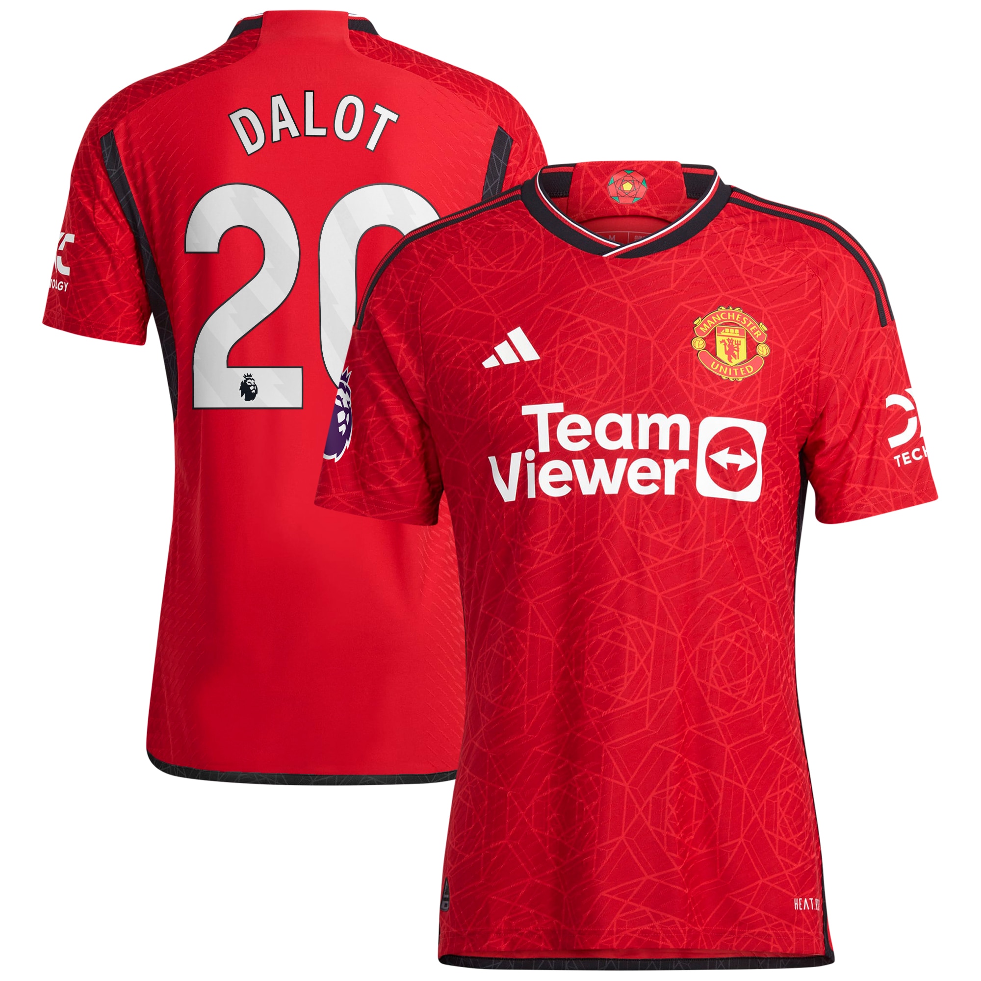 Diogo Dalot Manchester United adidas 2023/24 Home Authentic Player Jersey - Red