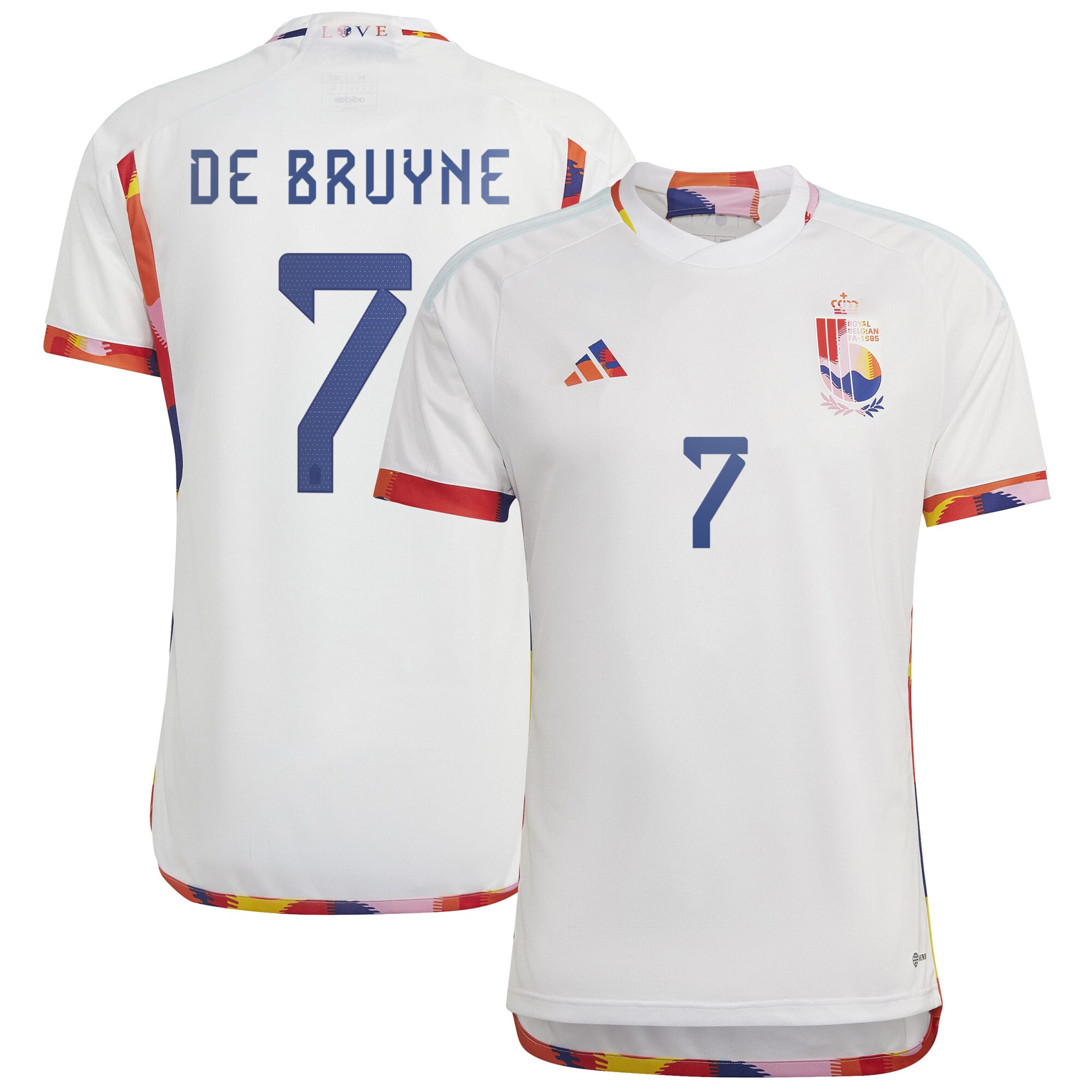 Kevin De Bruyne Belgium National Team adidas 2022/23 Away Replica Jersey - White