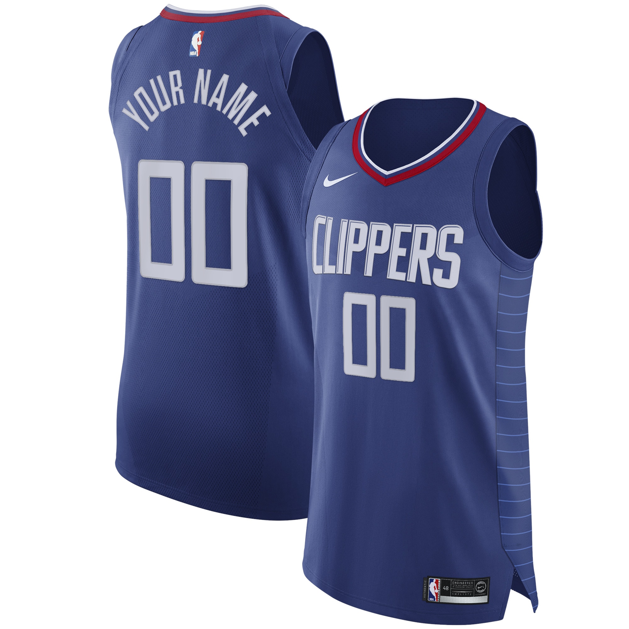 LA Clippers Nike Authentic Custom Jersey Blue - Icon Edition