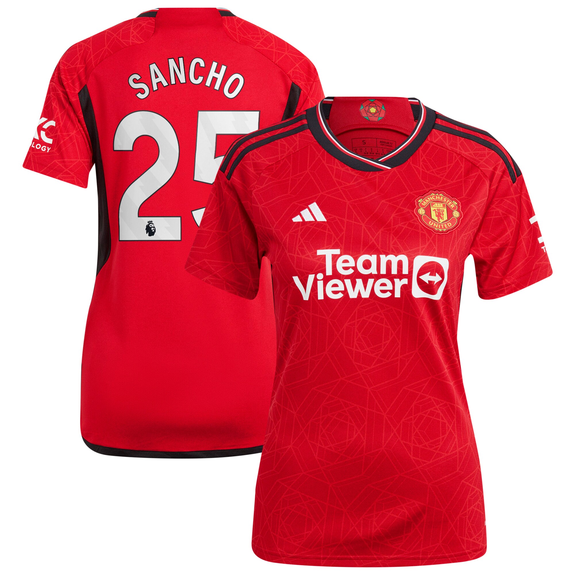 Jadon Sancho Manchester United adidas Women's 2023/24 Home Replica Player Jersey - Red