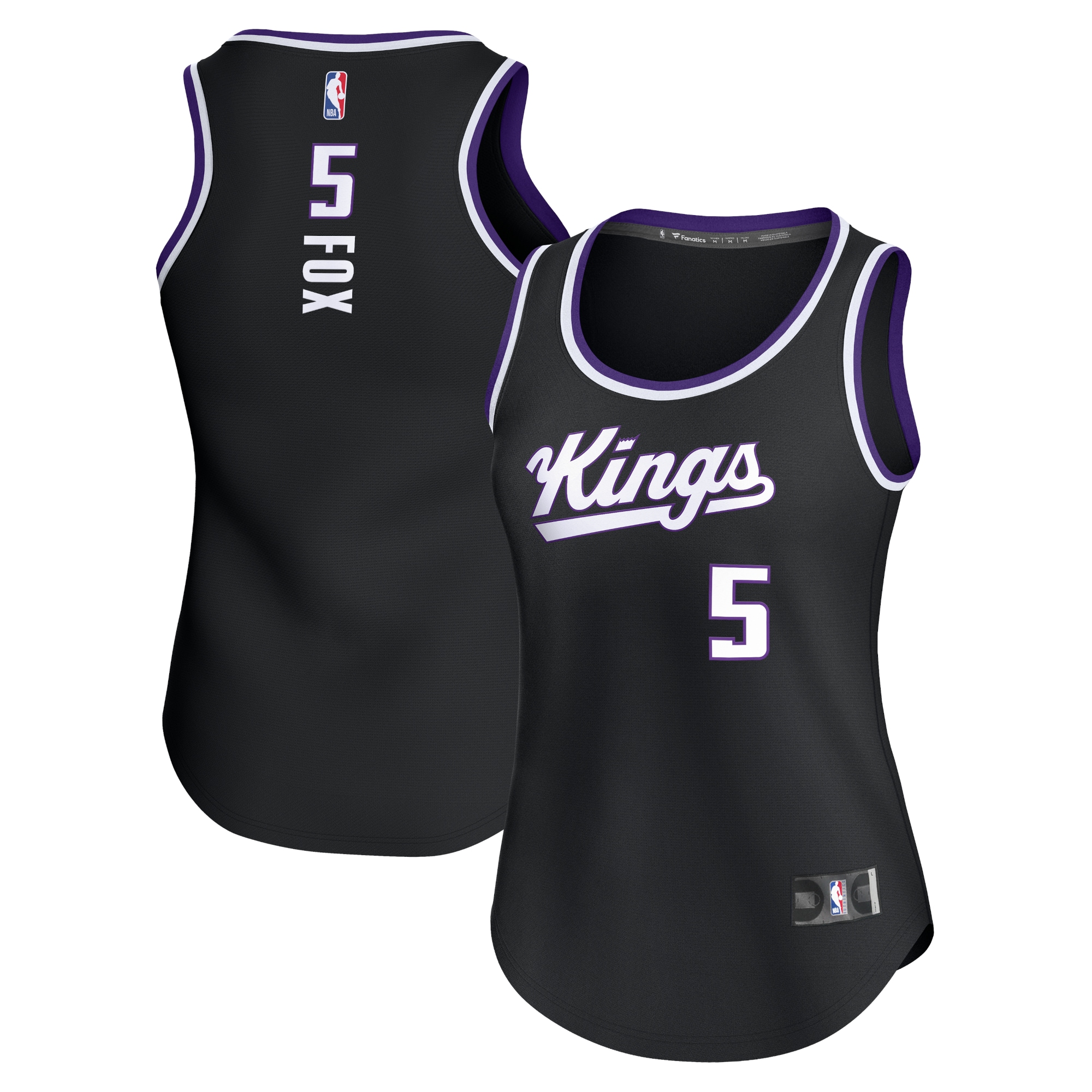 De'Aaron Fox Sacramento Kings Fanatics Branded Women's Fast Break Player Jersey - Icon Edition - Black