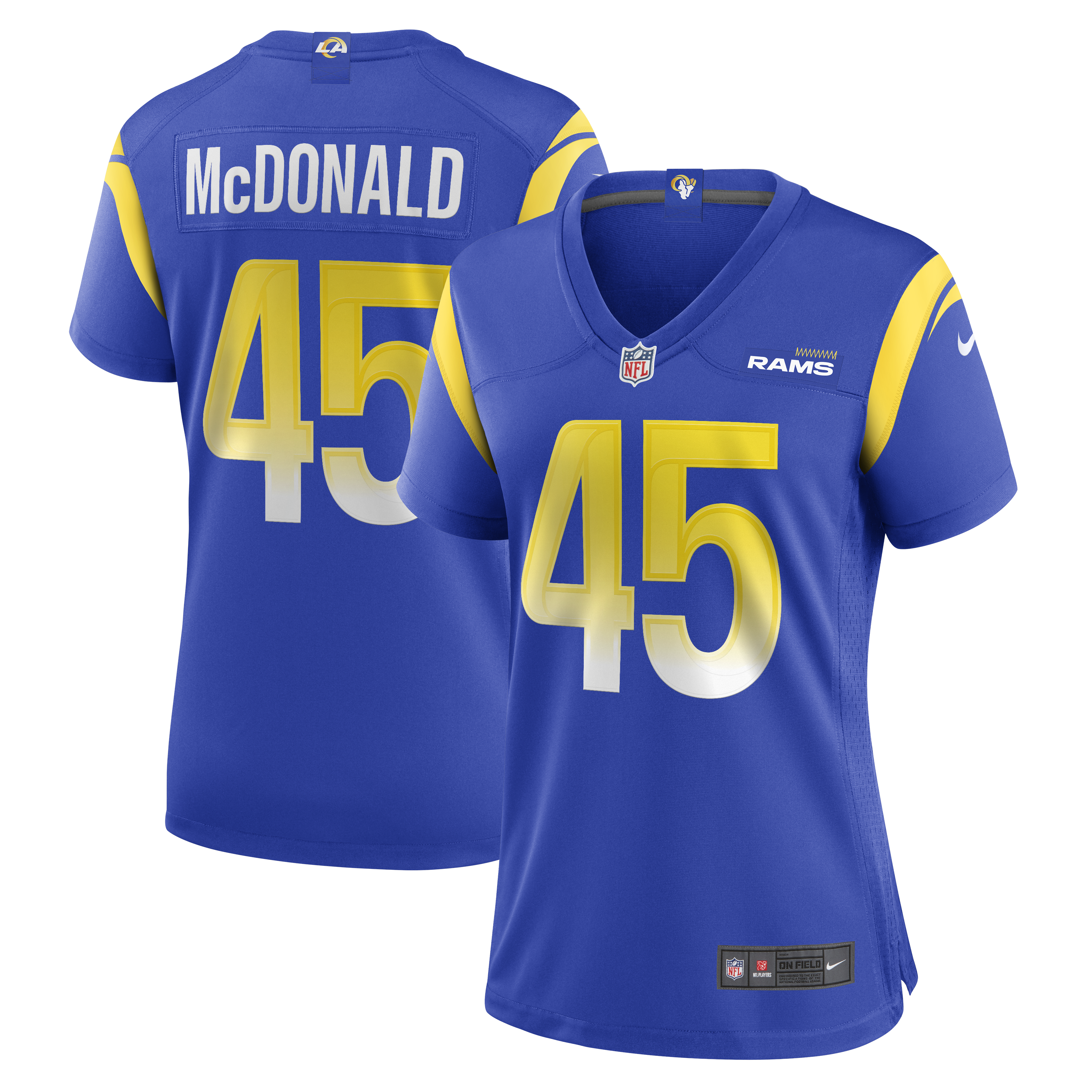 Camren McDonald Los Angeles Rams Nike Women's  Game Jersey - Royal