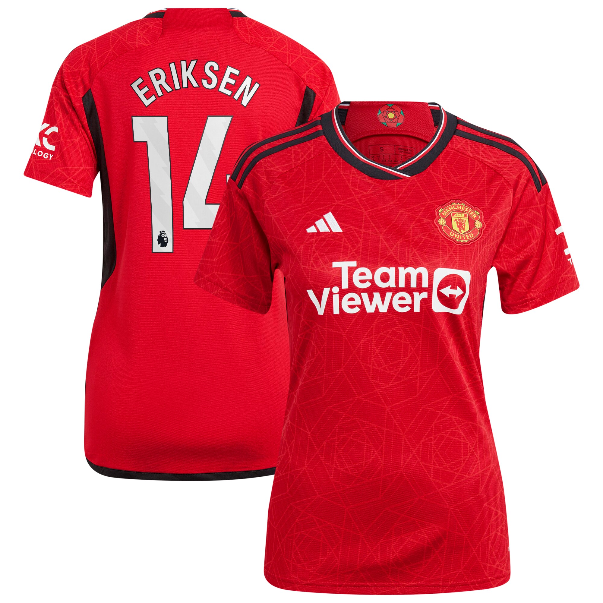 Christian Eriksen Manchester United adidas Women's 2023/24 Home Replica Player Jersey - Red