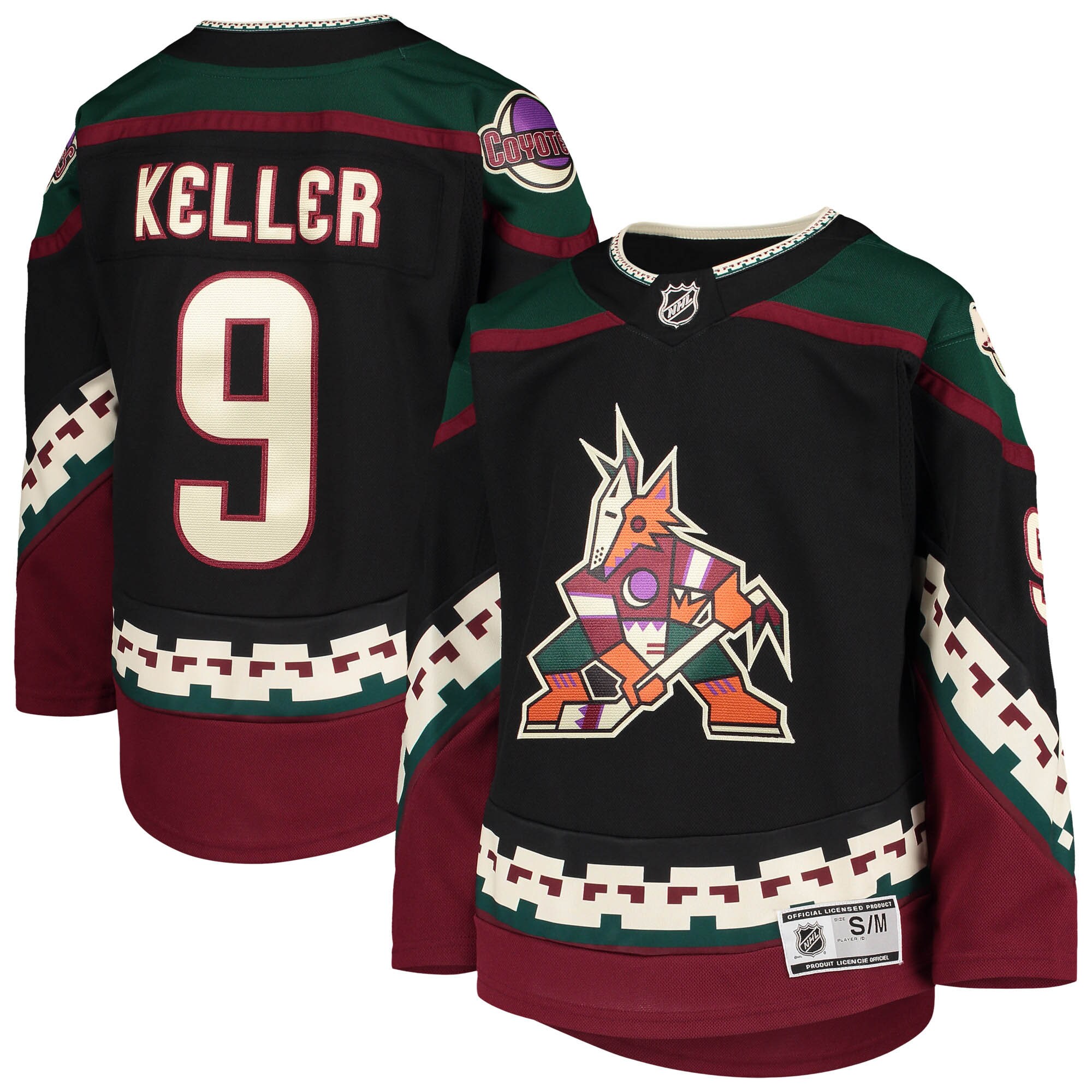Clayton Keller Arizona Coyotes Youth Home Premier Player Jersey - Black