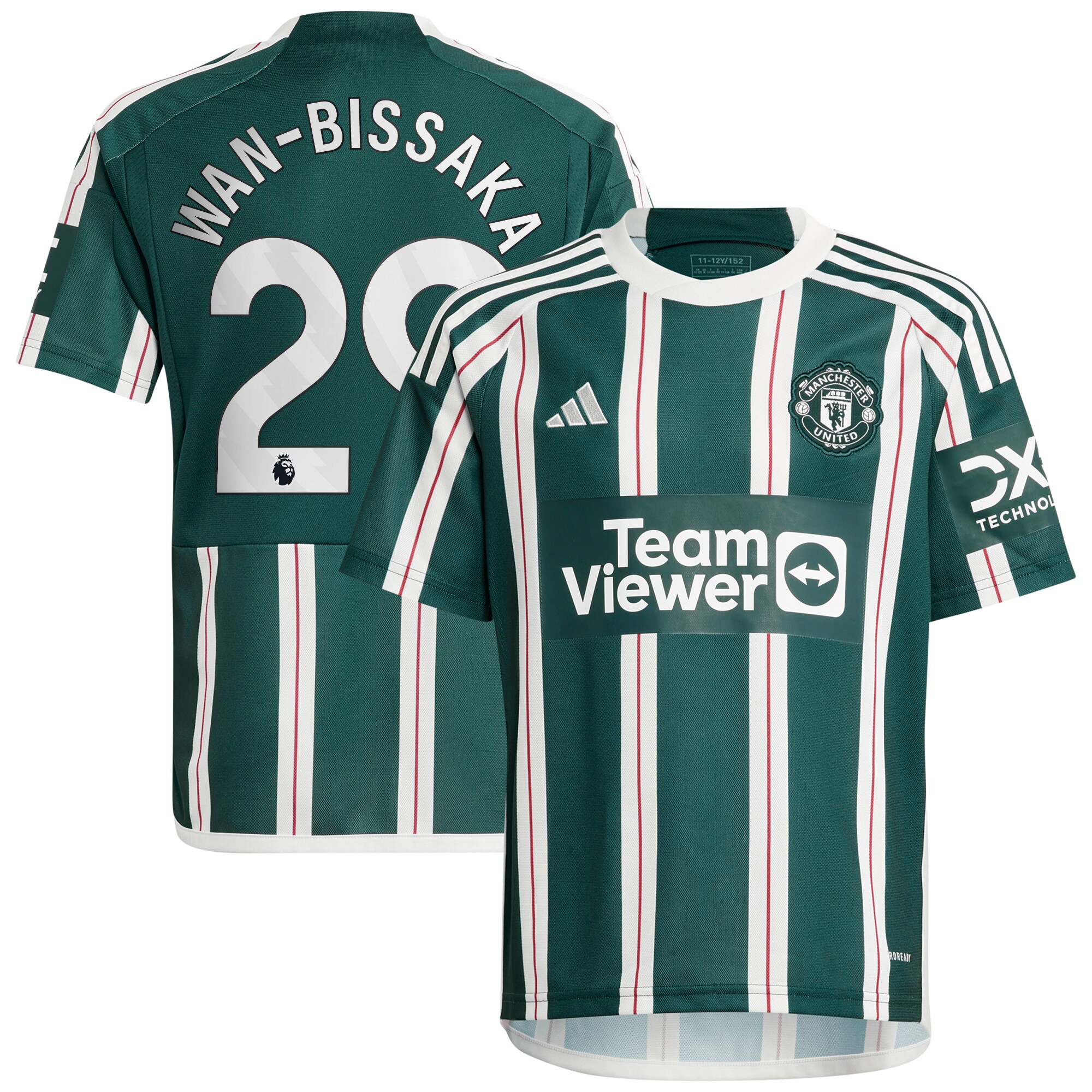 Aaron Wan-Bissaka Manchester United adidas Youth 2023/24 Away Replica Player Jersey - Green