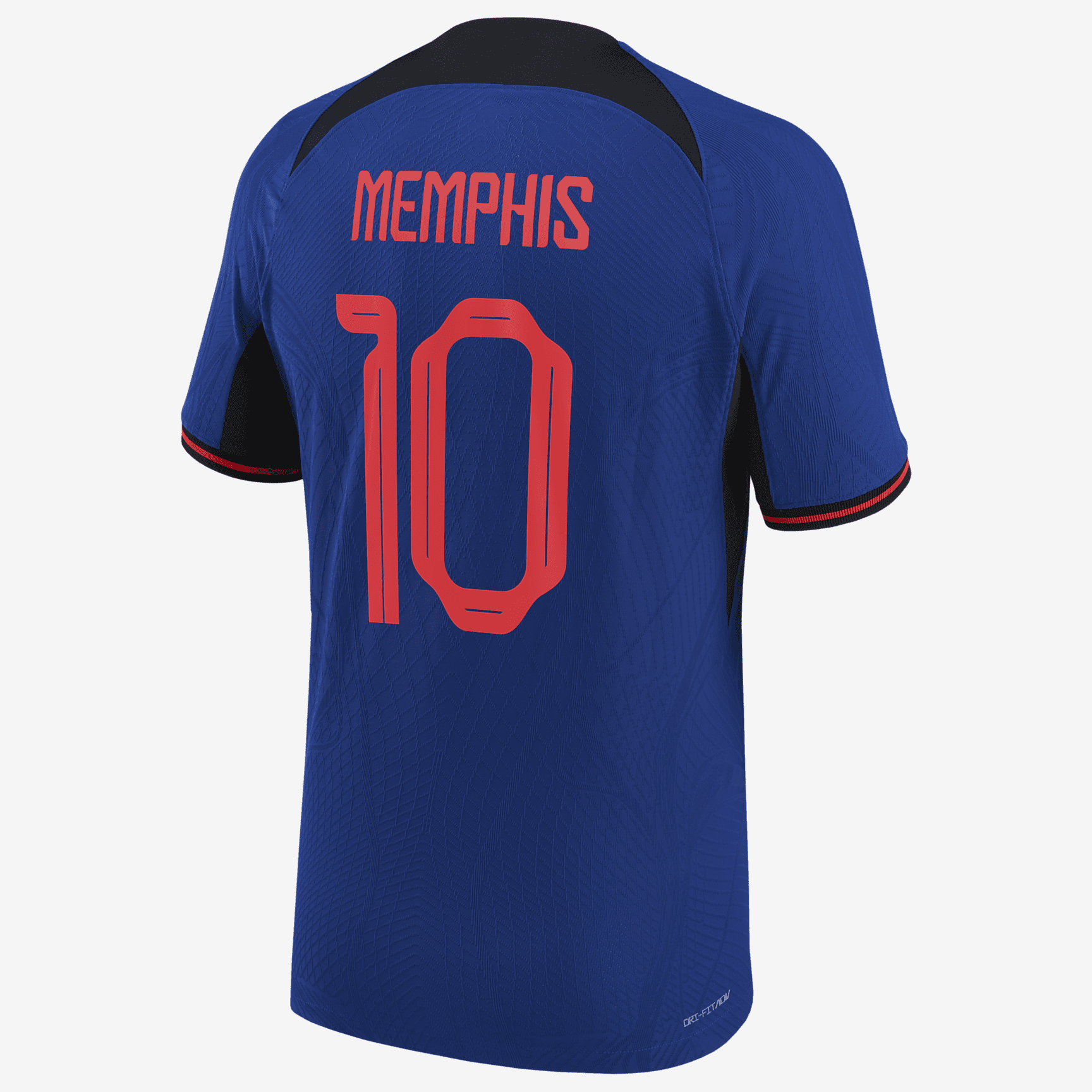 Netherlands National Team 2022/23 Vapor Match Away (Memphis Depay) Men's Nike Dri-FIT ADV Soccer Jersey - Blue