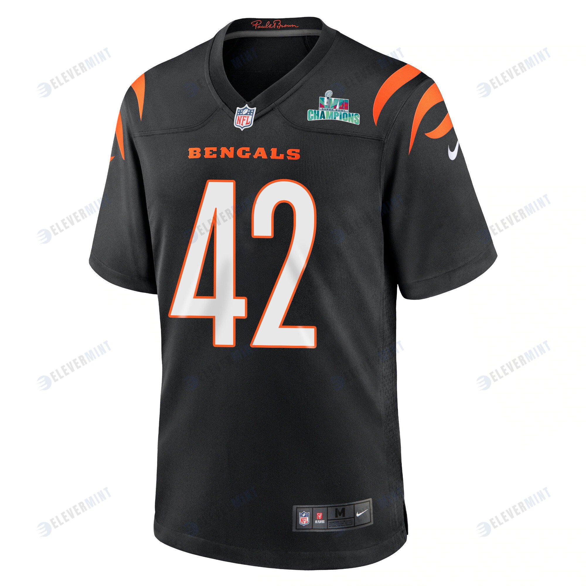 Allan George 42 Cincinnati Bengals Super Bowl LVII Champions Men Game Jersey - Black
