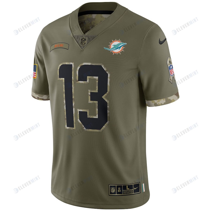 Dan Marino Miami Dolphins 2022 Salute To Service Retired Player Limited Jersey - Olive