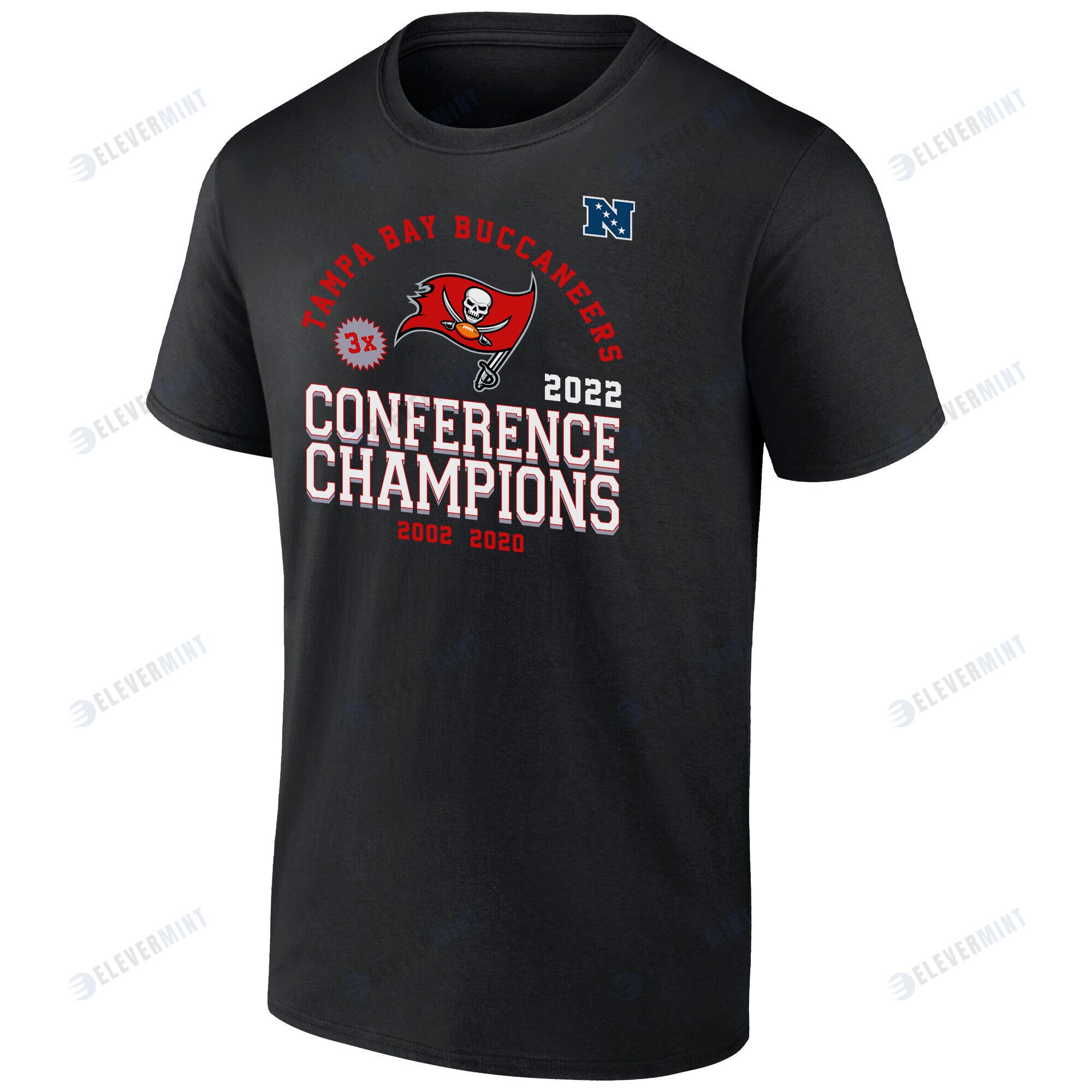 Tampa Bay Buccaneers 2022 Three-Time NFC Conference Champions T-Shirt - Black