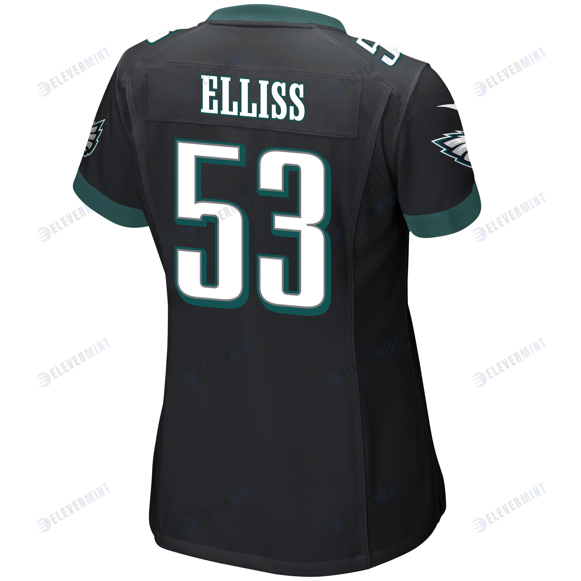Christian Elliss 53 Philadelphia Eagles Super Bowl LVII Champions Women Game Jersey - Black