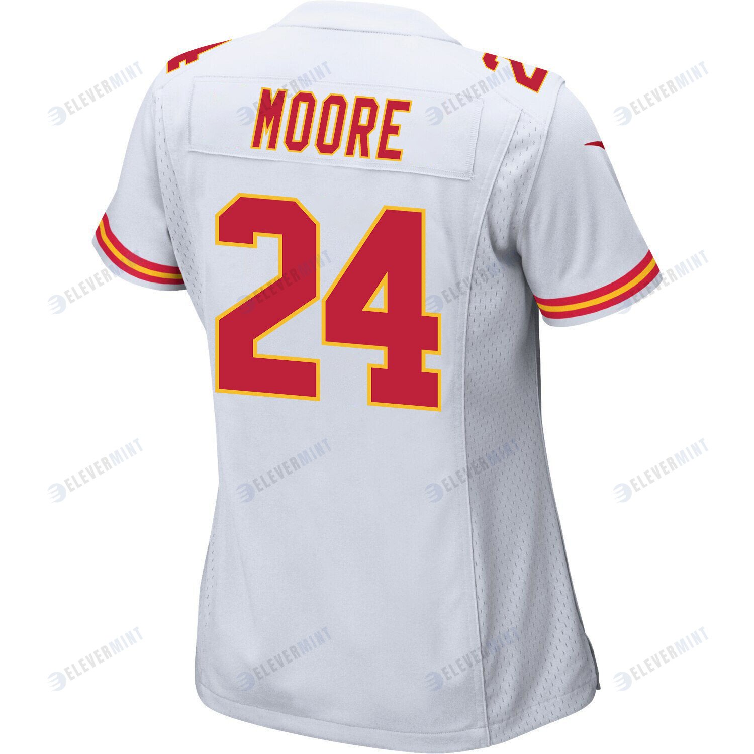 Skyy Moore 24 Kansas City Chiefs Super Bowl LVII Champions 3 Stars Women Game Jersey - White