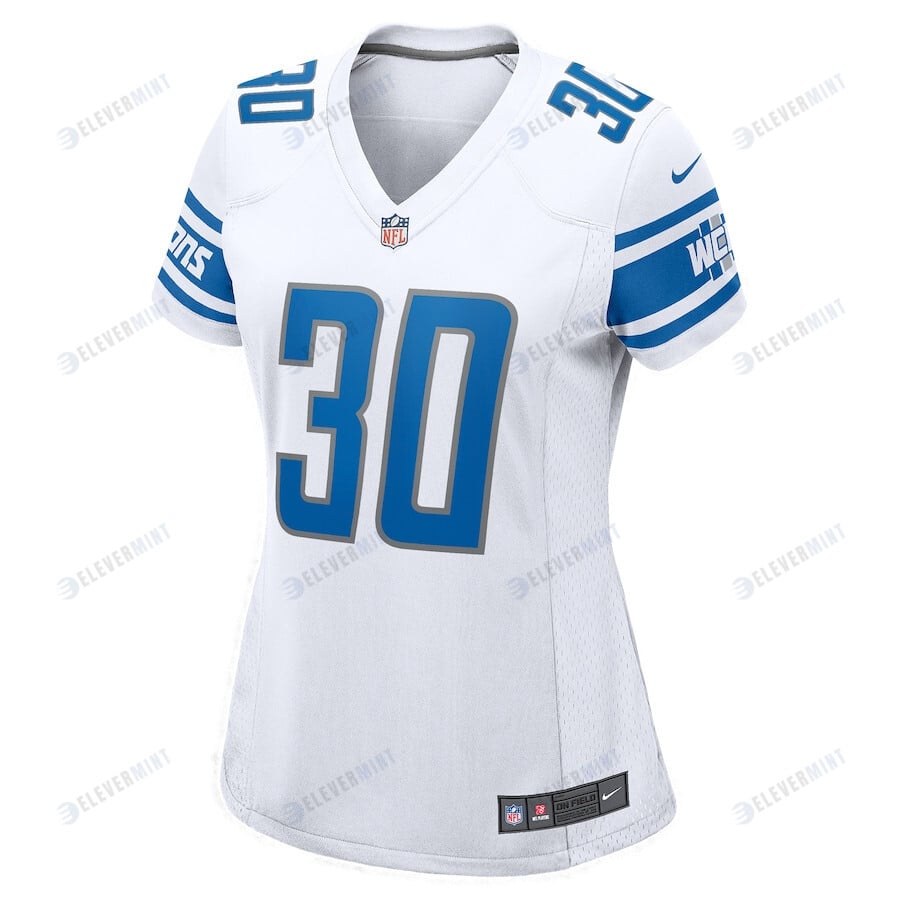Jamaal Williams 30 Detroit Lions Women's Player Game Jersey - White