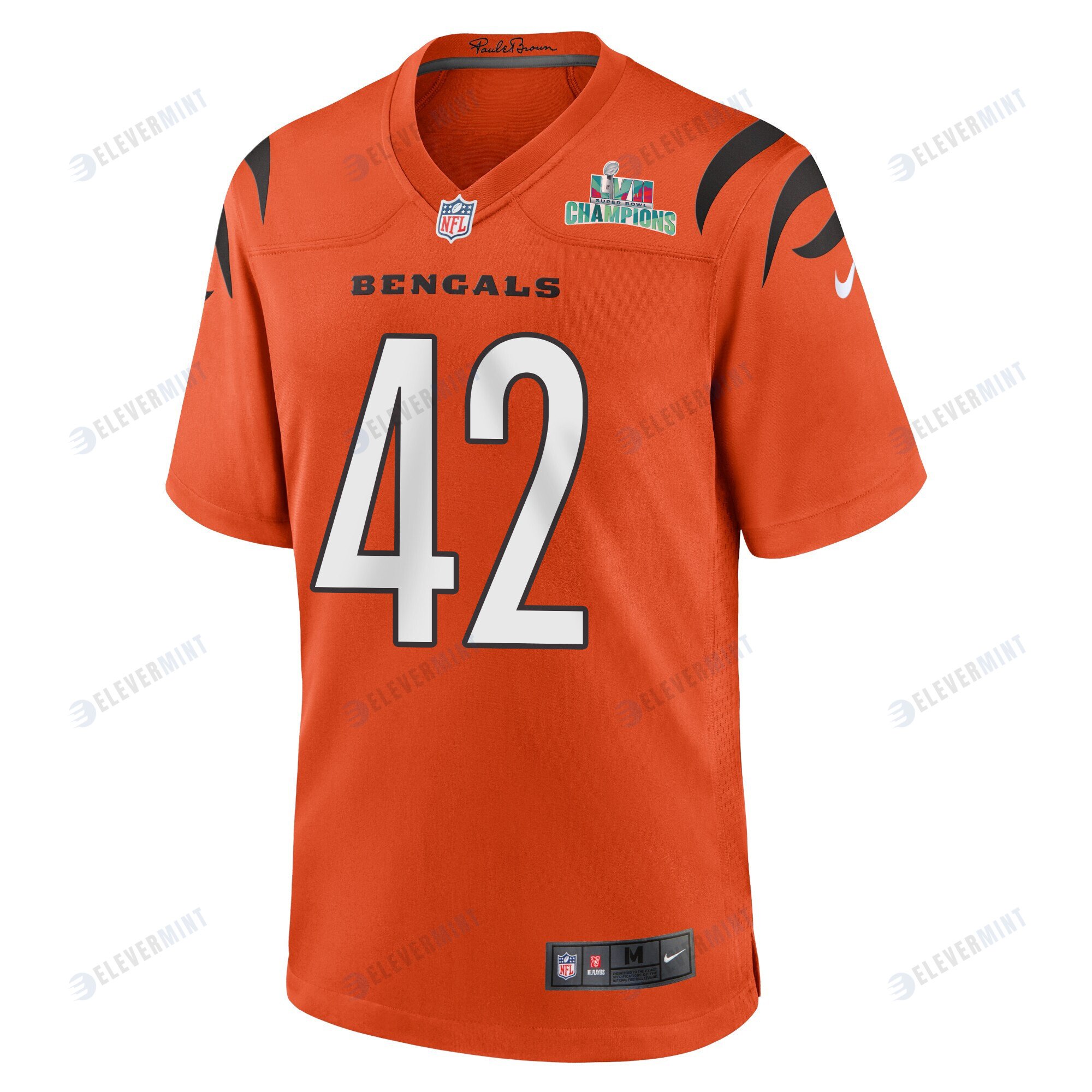 Allan George 42 Cincinnati Bengals Super Bowl LVII Champions Men Alternate Game Jersey - Orange
