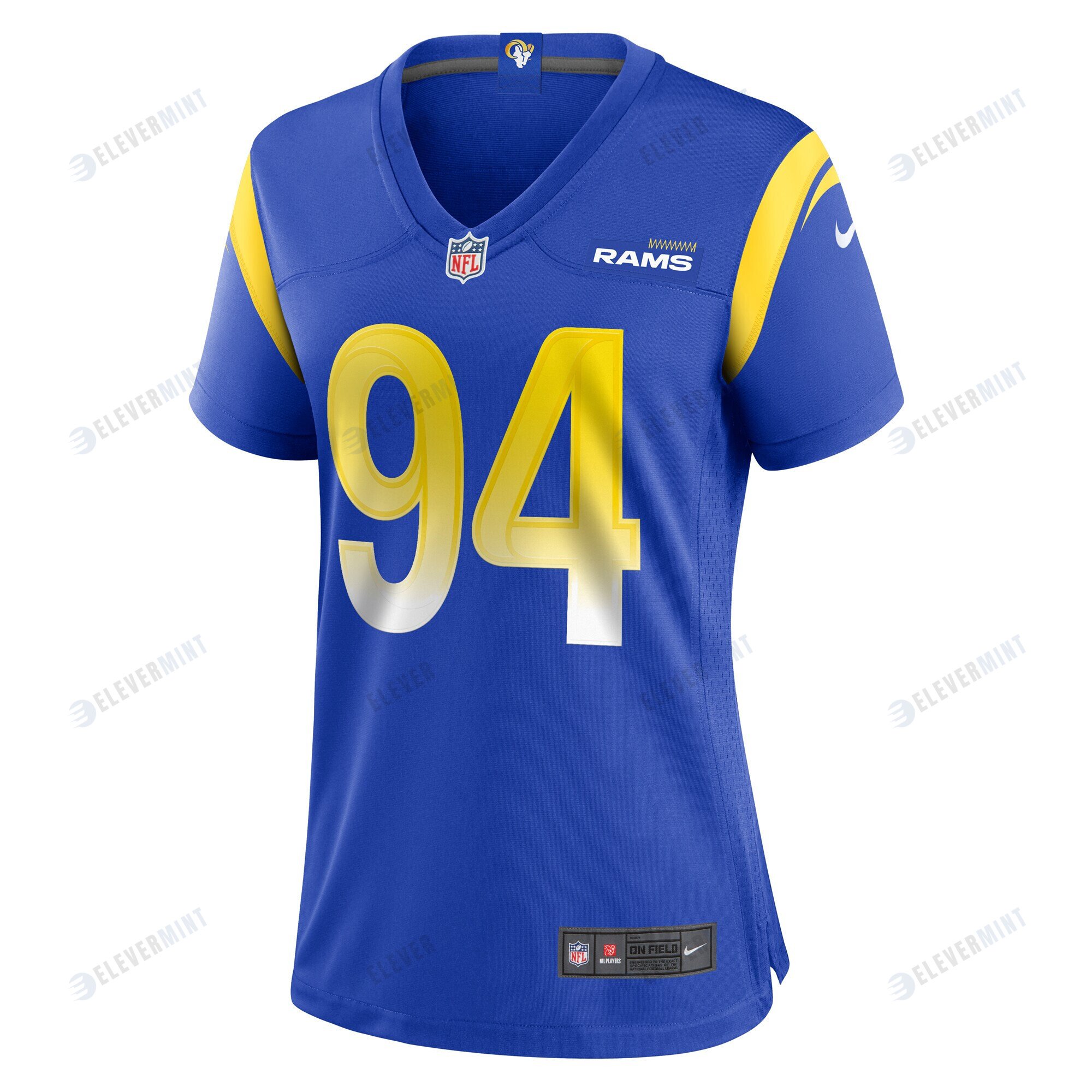 Desjuan Johnson 94 Los Angeles Rams Women's Home Game Jersey - Royal