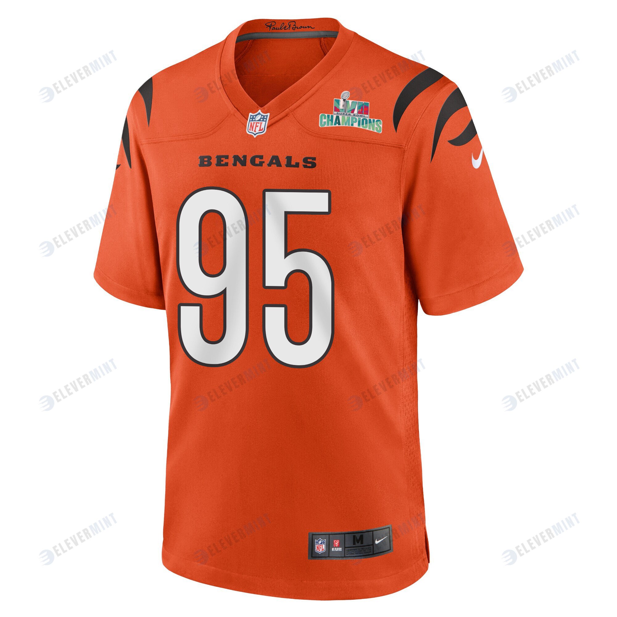 Zach Carter 95 Cincinnati Bengals Super Bowl LVII Champions Men Alternate Game Jersey - Orange
