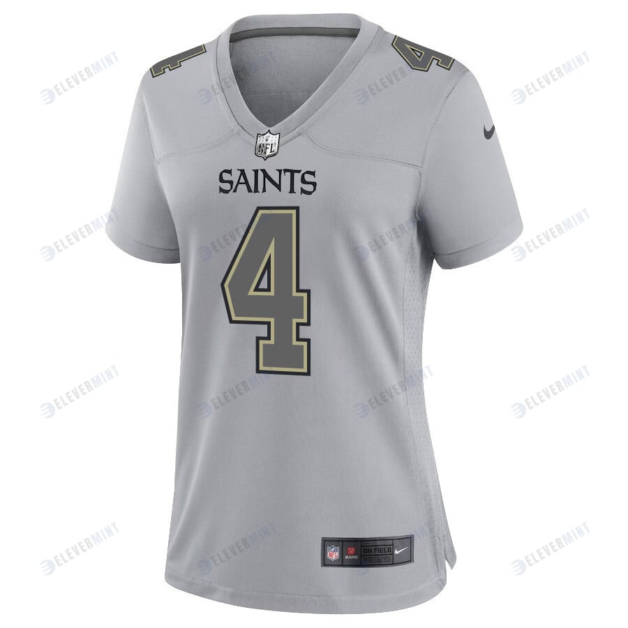 Derek Carr 4 New Orleans Saints Atmosphere Fashion Game Women Jersey - Gray