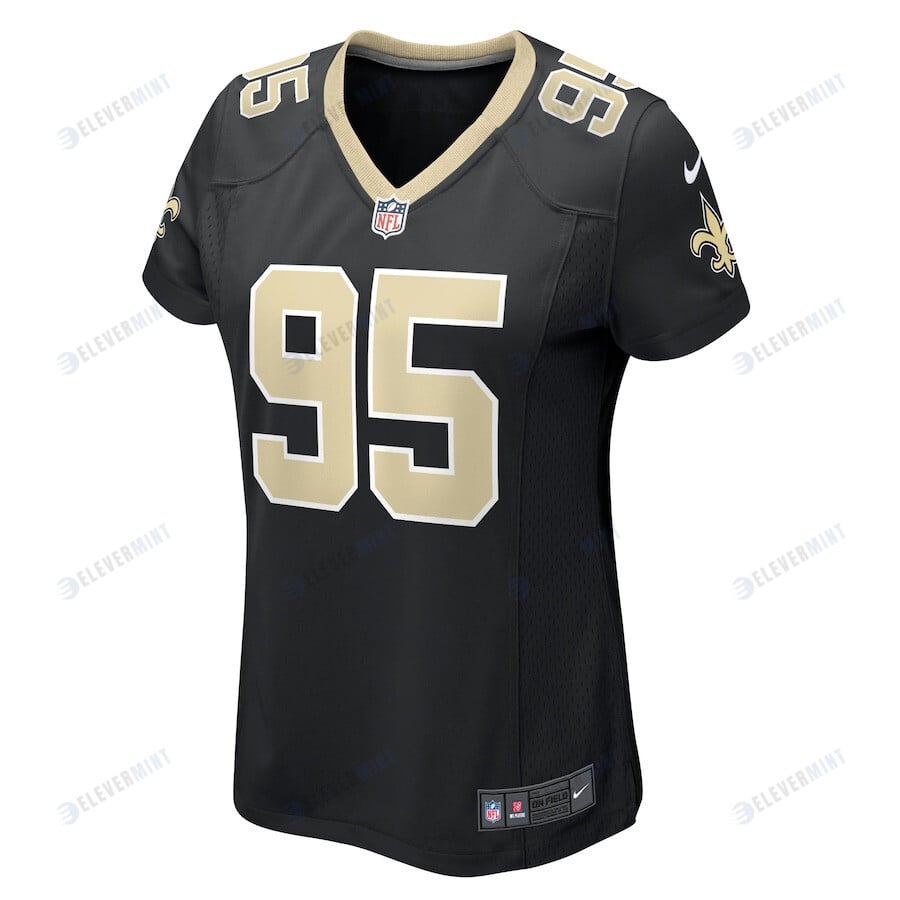 Jack Heflin 95 New Orleans Saints Women Team Game Jersey - Black