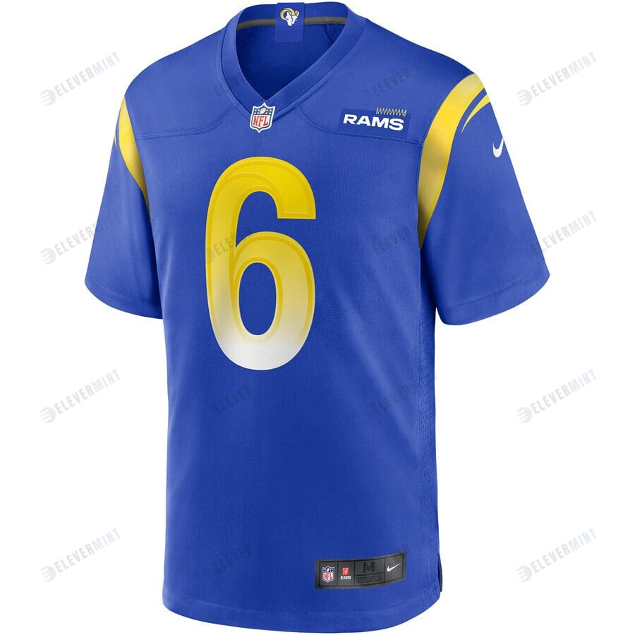 Johnny Hekker 6 Los Angeles Rams Game Jersey - Royal