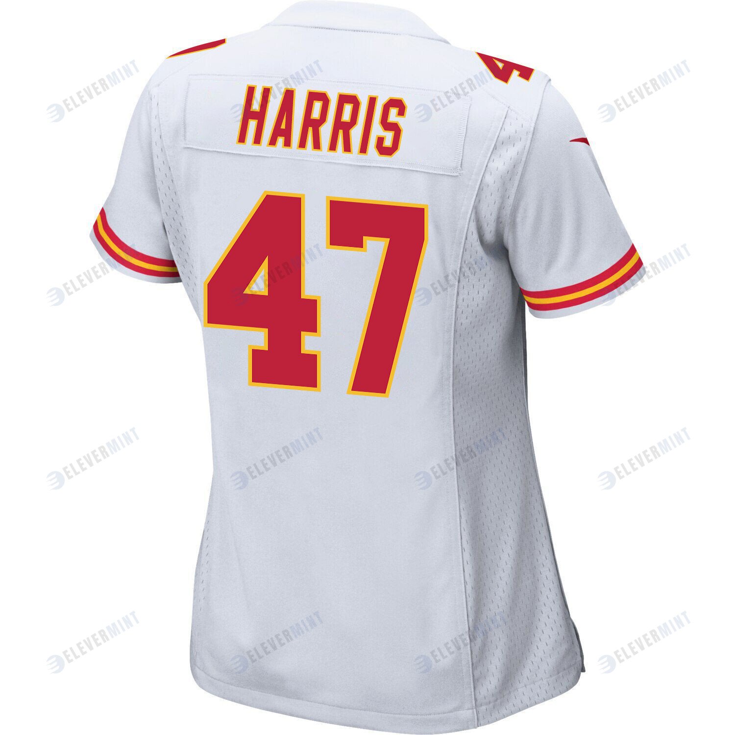 Darius Harris 47 Kansas City Chiefs Super Bowl LVII Champions 3 Stars Women Game Jersey - White