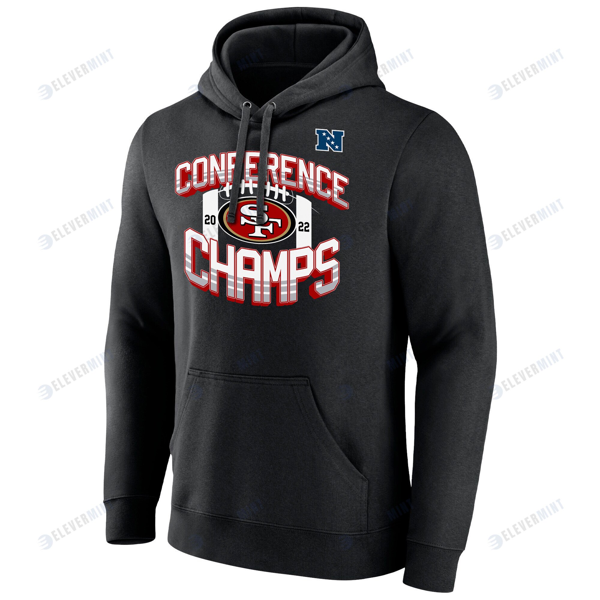 San Francisco 49ers 2022 NFC Conference Champions Icon Bold Pullover Hoodie - Black