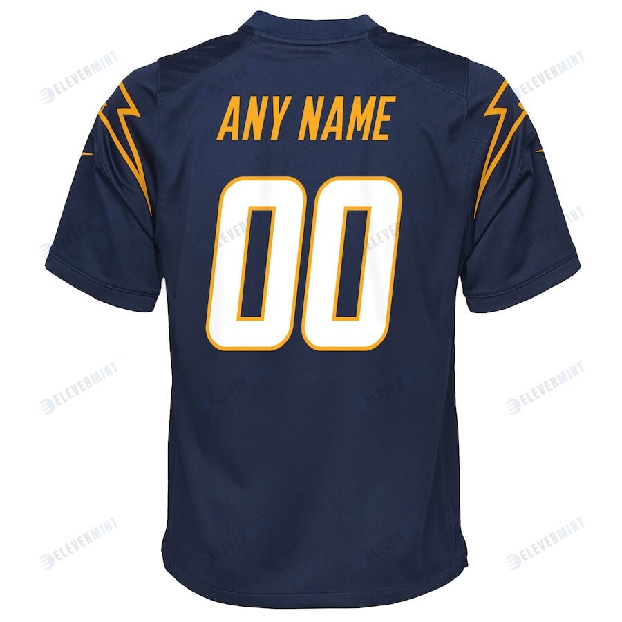 Los Angeles Chargers Youth Alternate Custom 00 Game Jersey - Navy