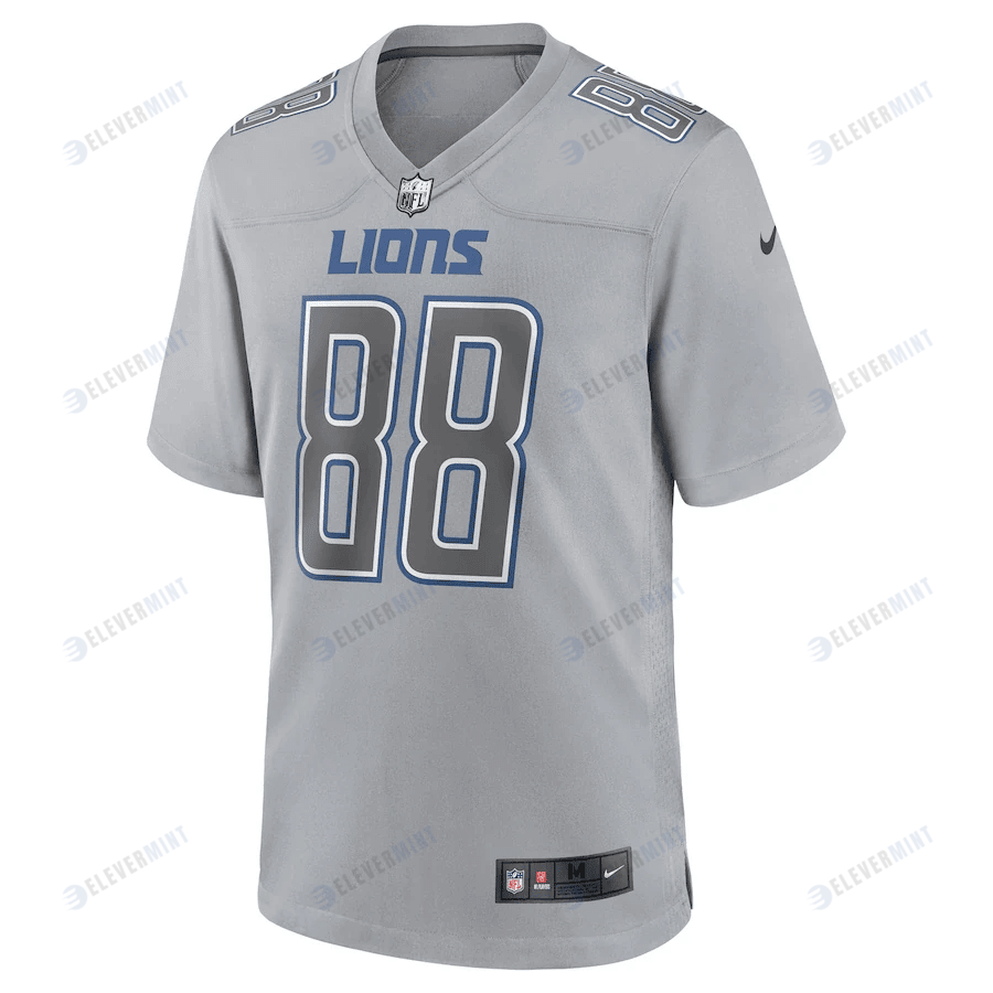 T.J. Hockenson 88 Detroit Lions Men Atmosphere Fashion Game Jersey - Gray