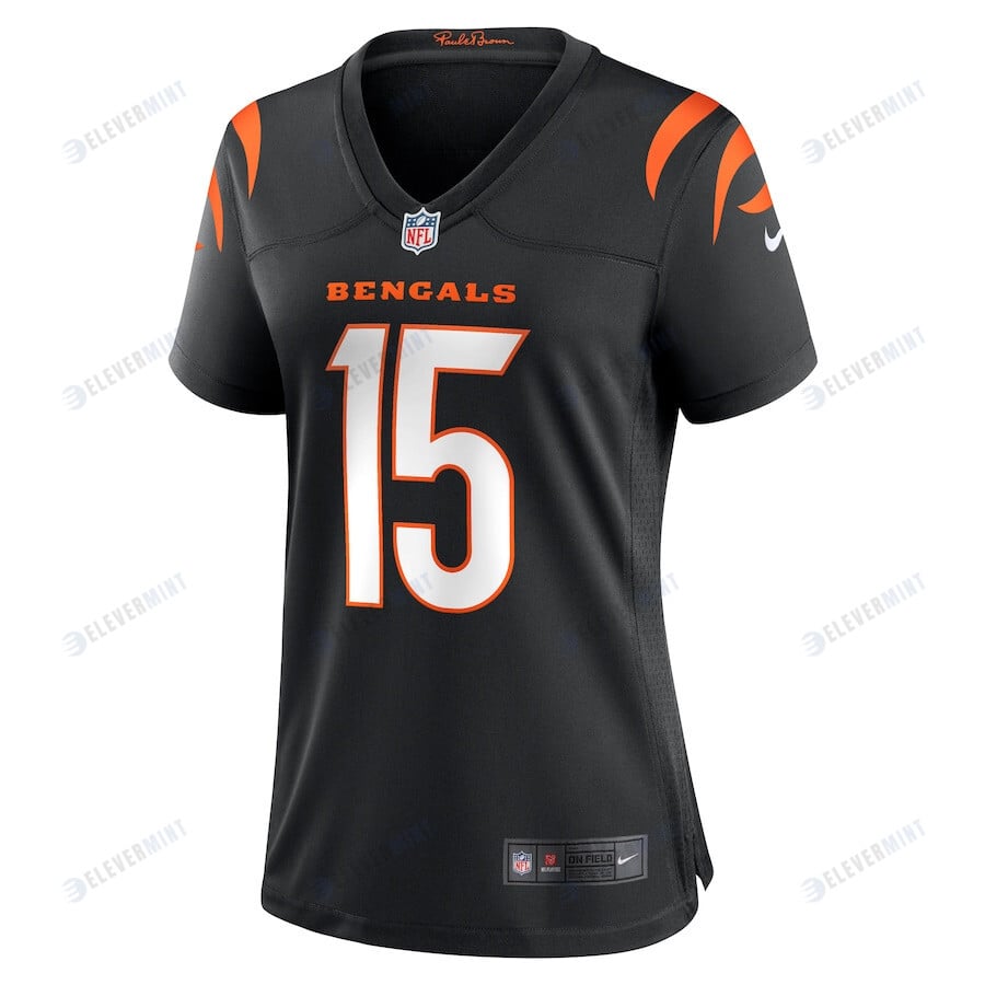 Charlie Jones 15 Cincinnati Bengals Women's Game Jersey - Black