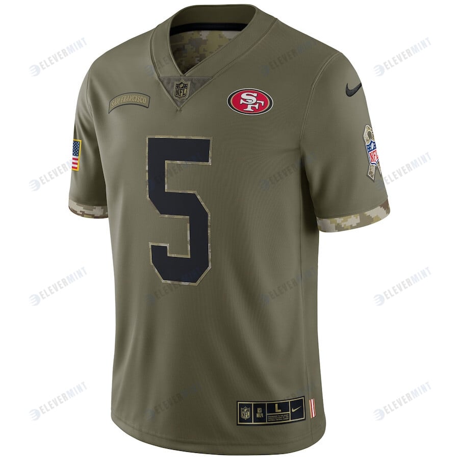 Trey Lance San Francisco 49ers 2022 Salute To Service Limited Jersey - Olive
