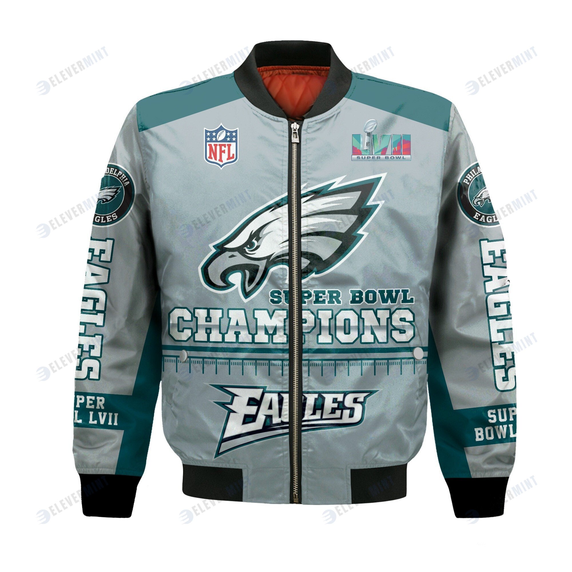 Philadelphia Eagles Super Bowl 2nd Champions Gray Green Bomber Jacket