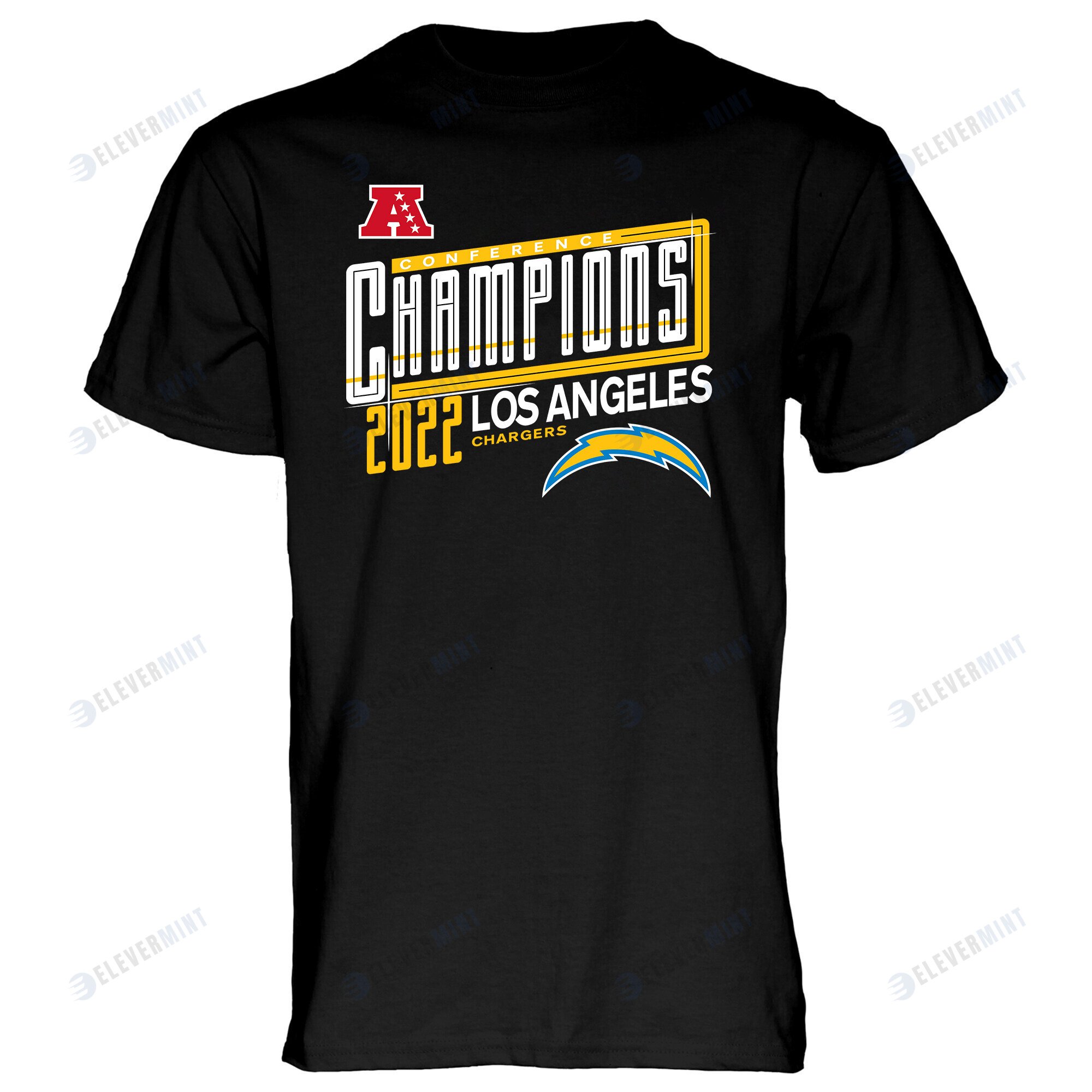 Los Angeles Chargers 2022 AFC Conference Champions Kick T-Shirt - Black