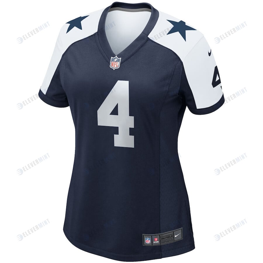 Dak Prescott 4 Dallas Cowboys Women's Alternate Game Team Jersey - Navy