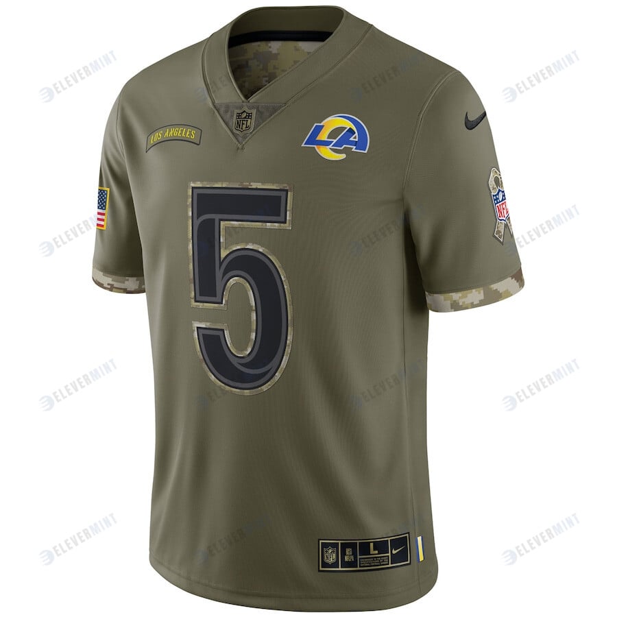 Jalen Ramsey Los Angeles Rams 2022 Salute To Service Limited Jersey - Olive