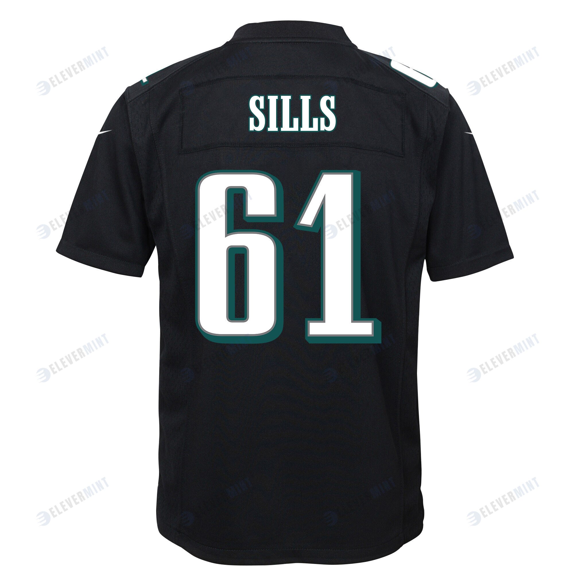 Josh Sills 61 Philadelphia Eagles Super Bowl LVII Champions 2 Stars Youth Game Jersey - Black