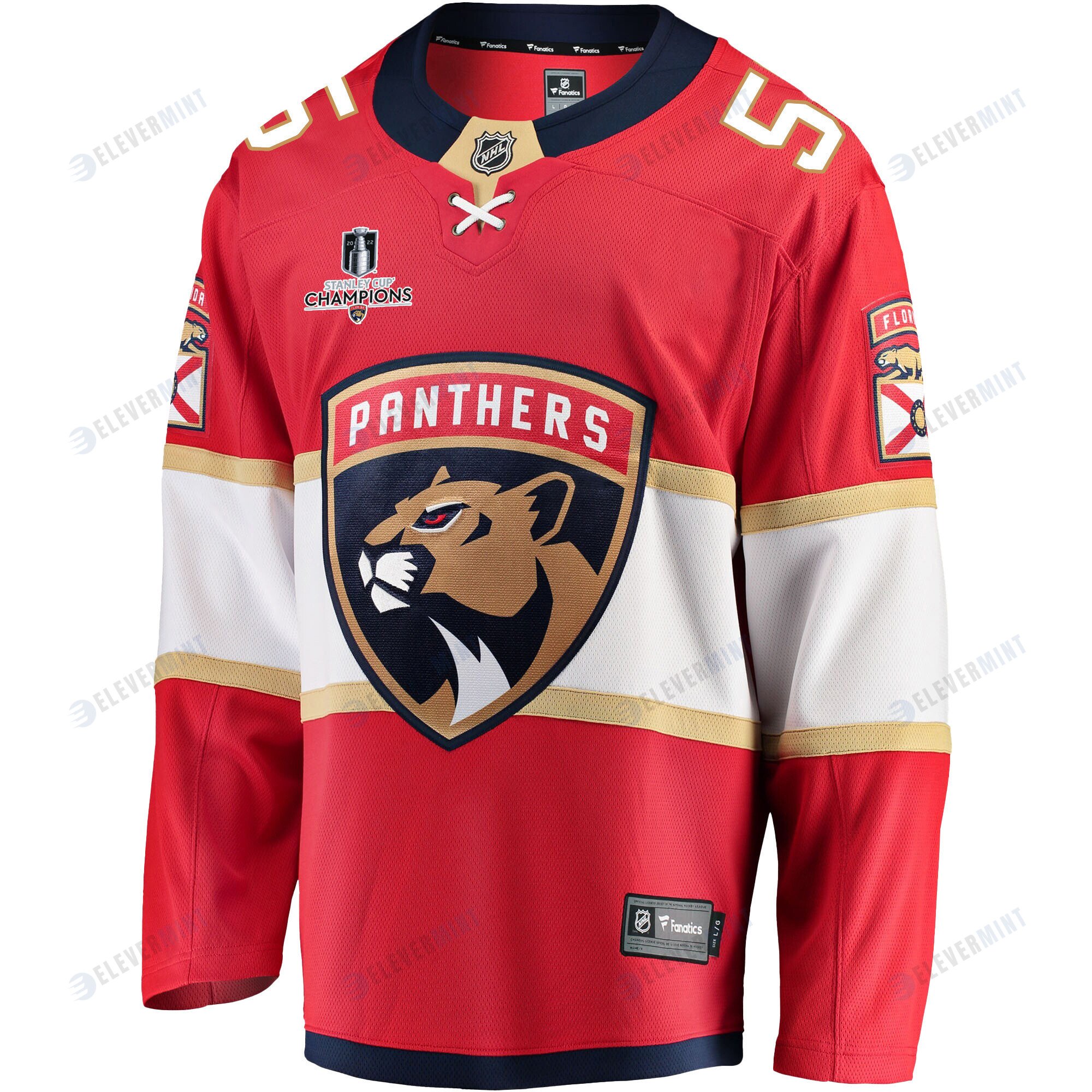Florida Panthers Noel Acciari 55 Home 2023 Stanley Cup Champions Breakaway Men Jersey - Red